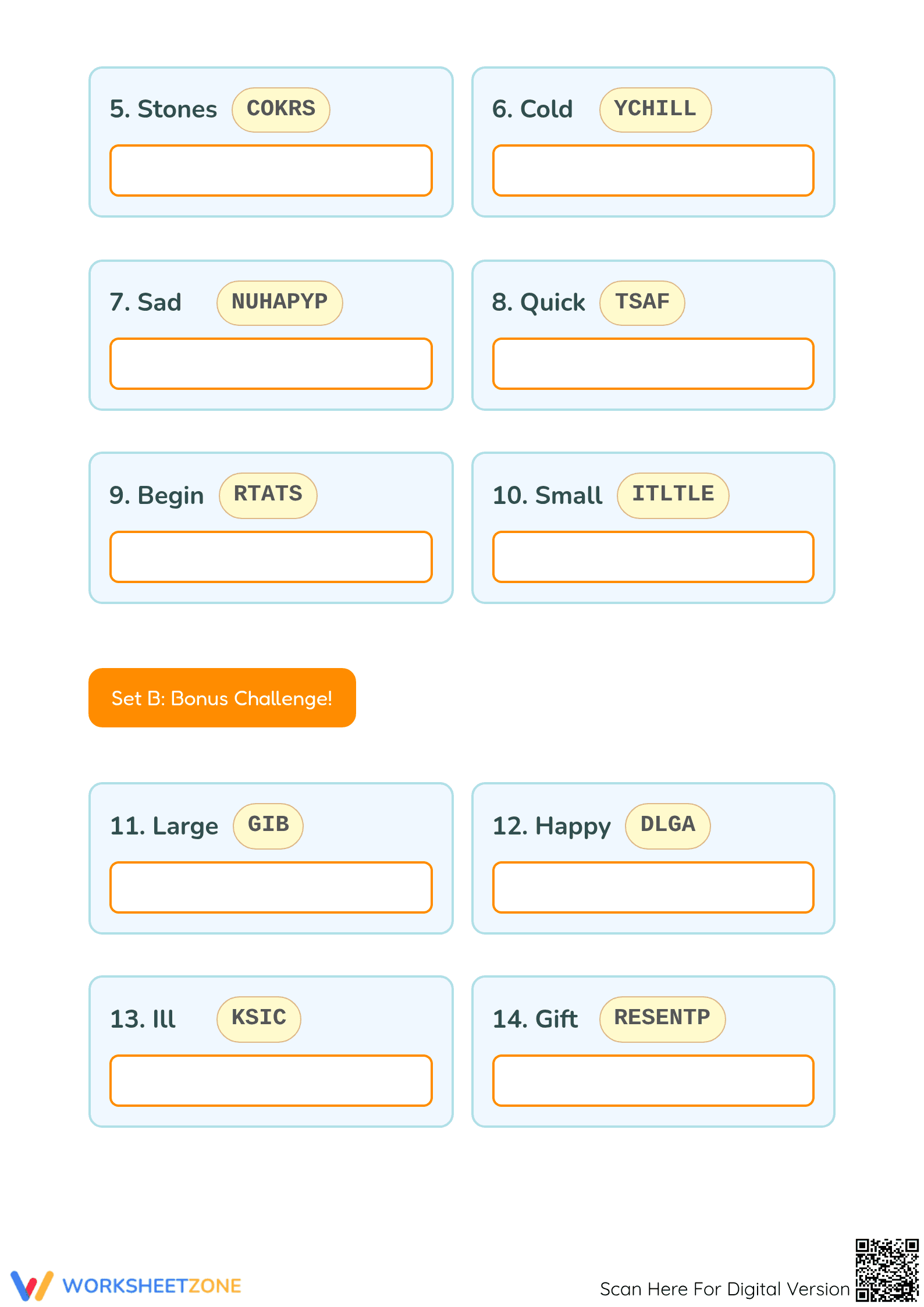 Essential Synonym Word Scramble Worksheet | Grade K ELA - Page 2