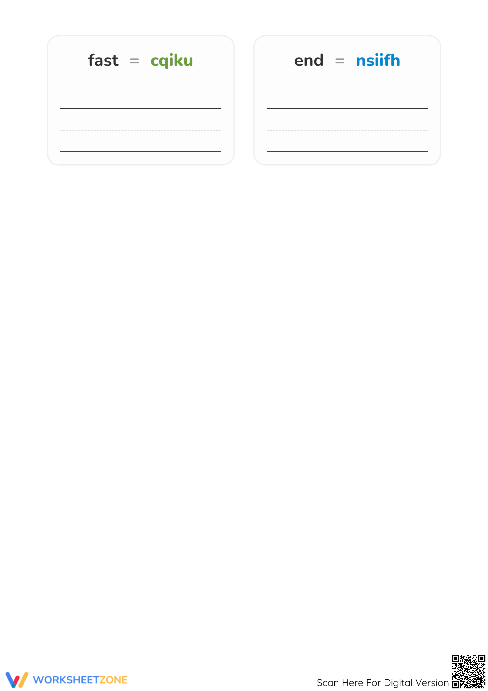 Printable Synonyms Word Scramble for Kindergarten ELA - Page 3