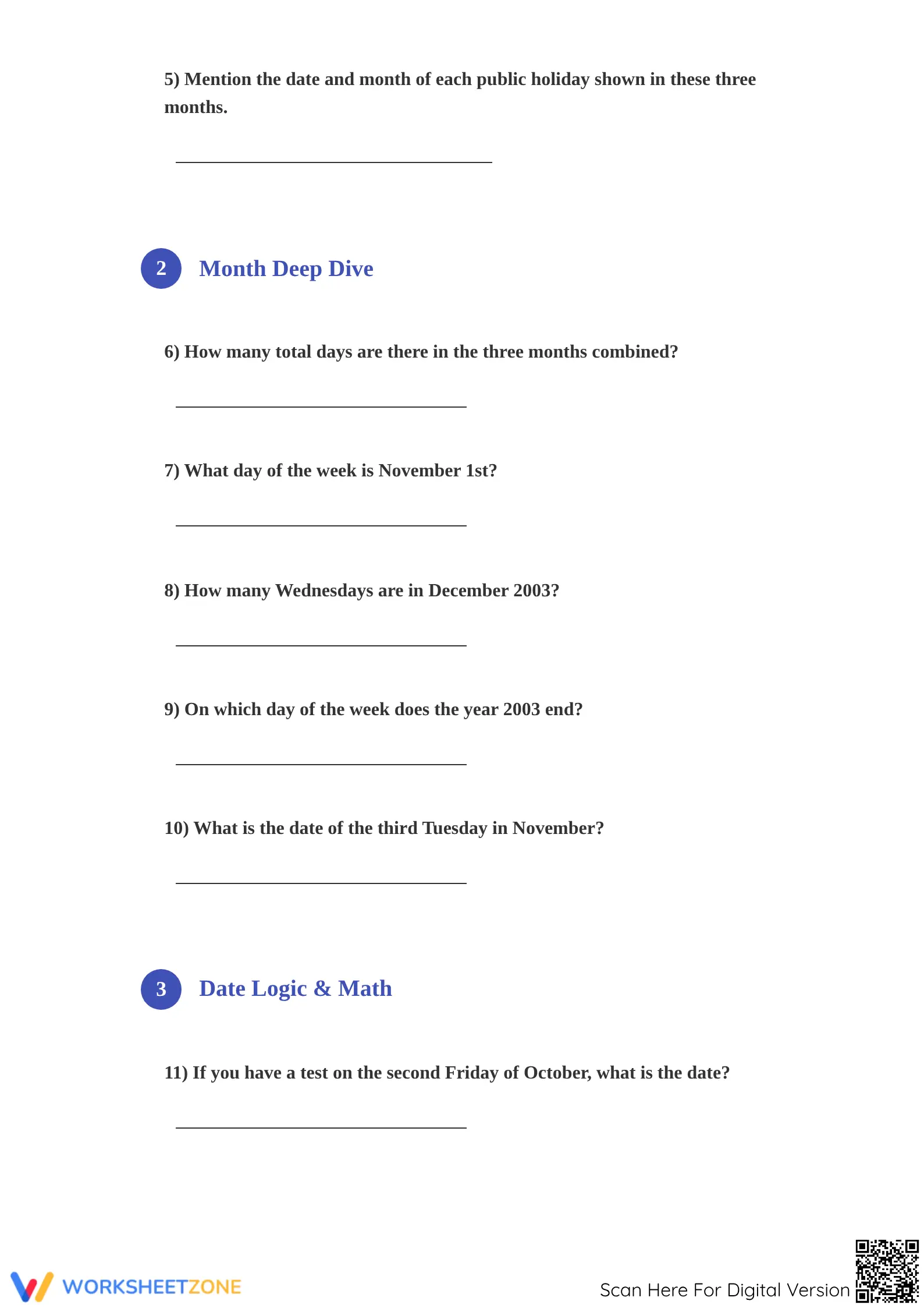 Grade 3 Reading Calendar Month Challenge: Essential Worksheet - Page 3