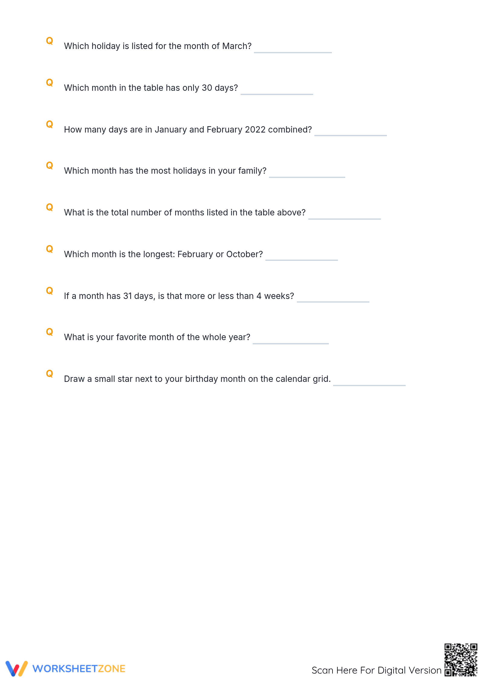 Reading Calendar Mastery Worksheet | Grade 2-4 Essential - Page 4