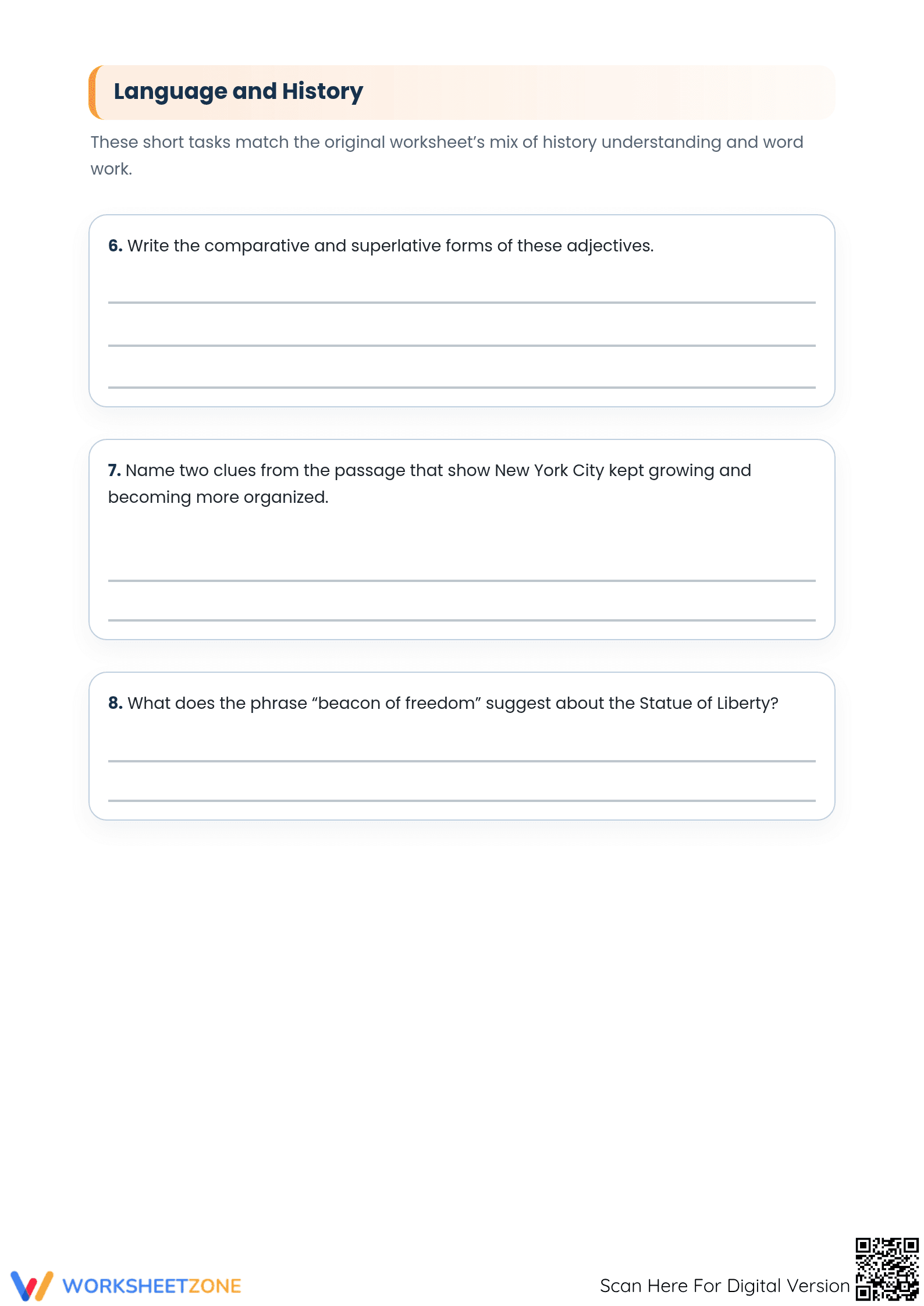 History of New York City Worksheet | Essential Grade 4 ELA - Page 4
