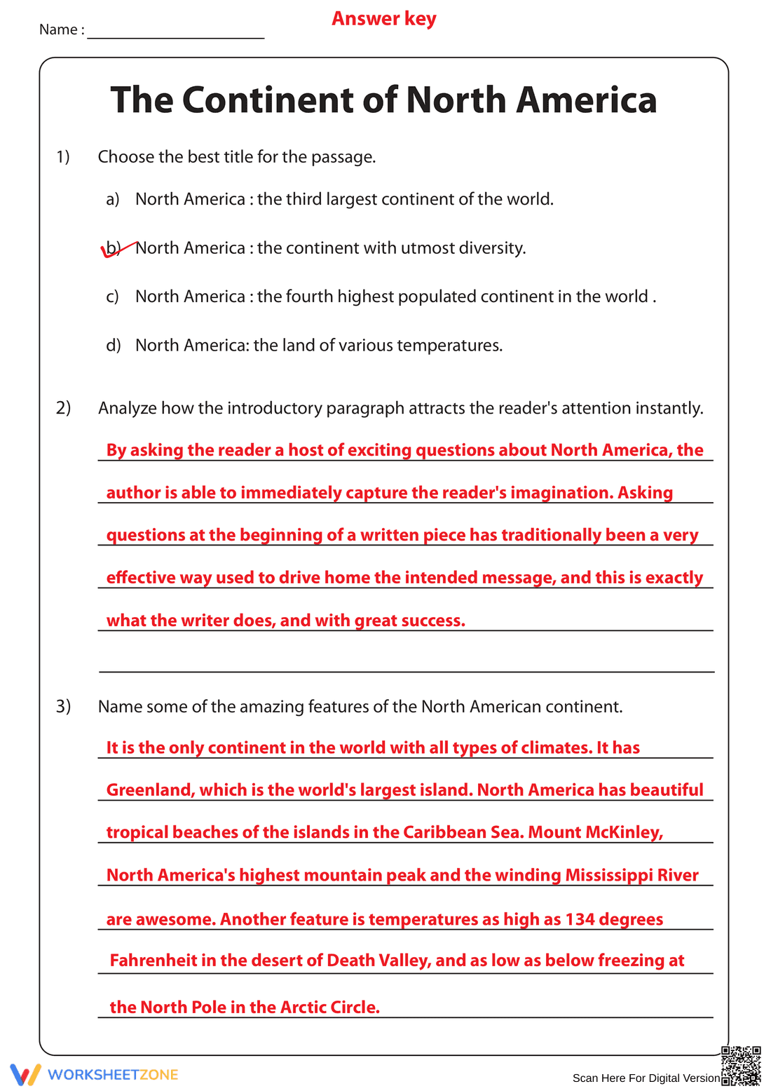 The Continent of North America Worksheet - Page 5