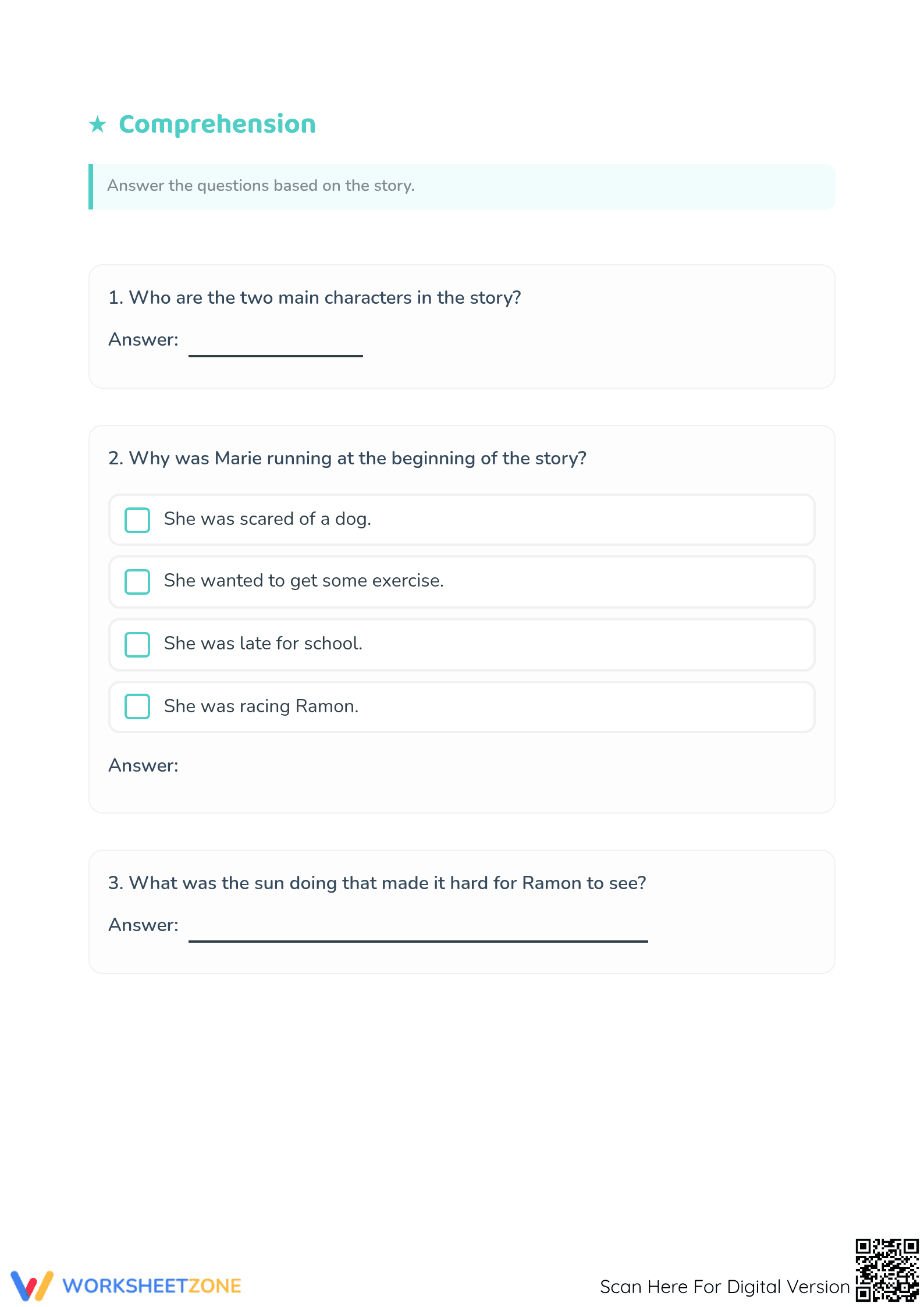 Running with the Thing Worksheet | Aligned Grade 3 ELA - Page 3