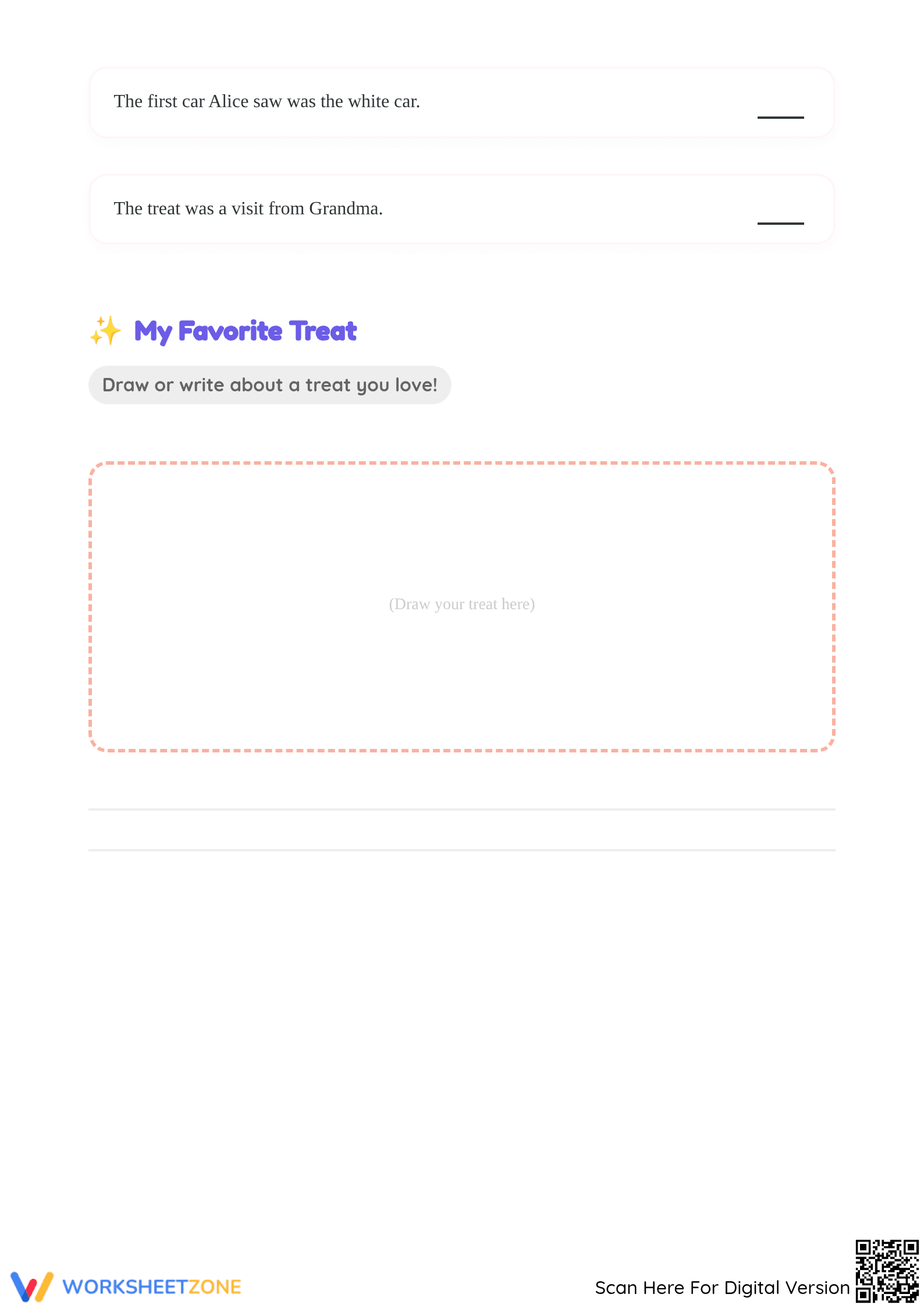 Printable A Treat For Alice Worksheet | Grade 1 ELA - Page 3