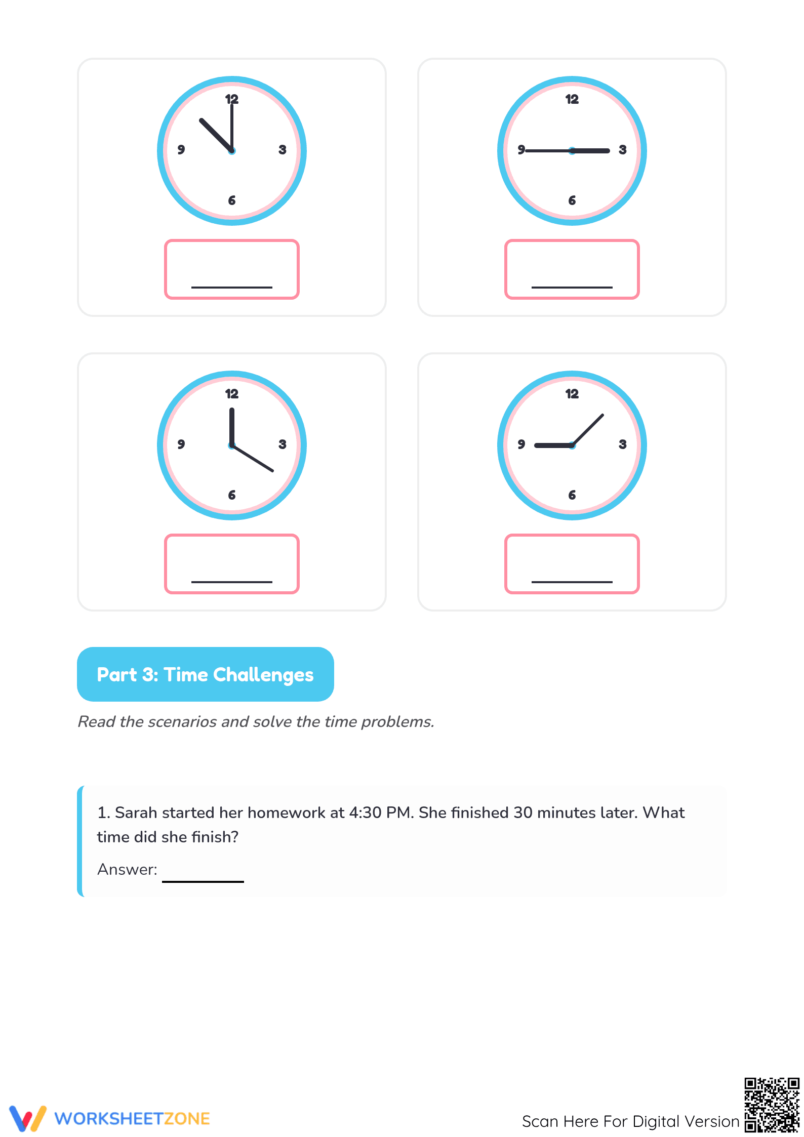 Essential Telling Time Worksheet | Grade 3 Math Ready - Page 3