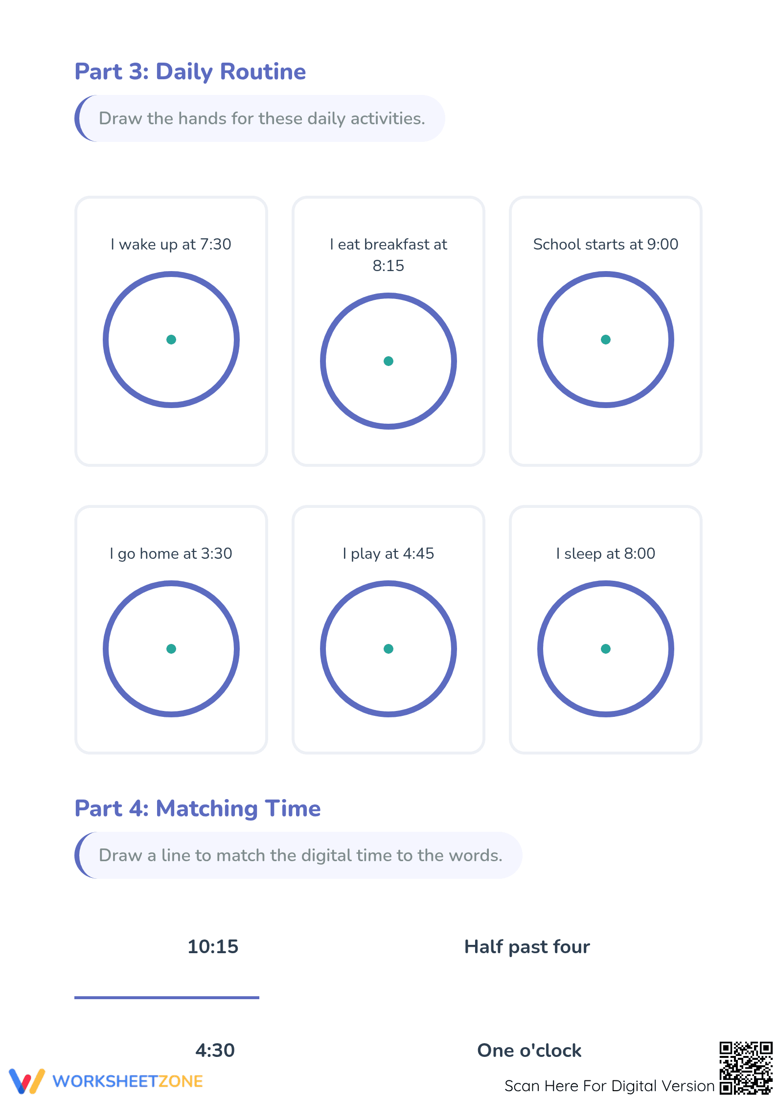 Essential Grade 2 Telling Time Worksheet | Printable - Page 3