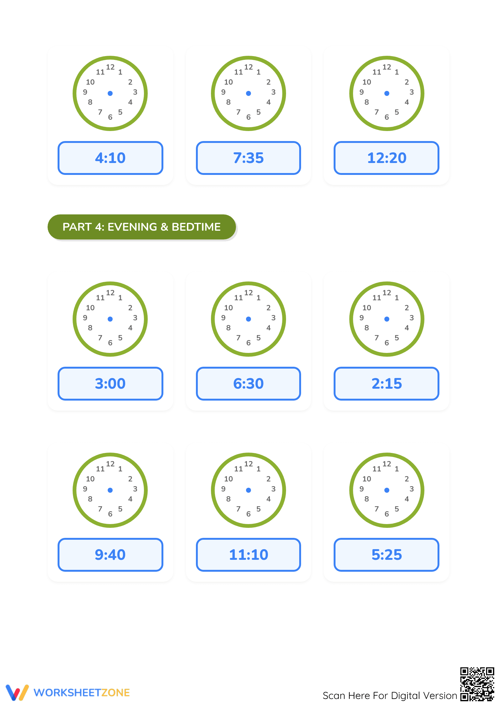 Printable Telling Time Worksheet | Grade 2-4 Math Practice - Page 3