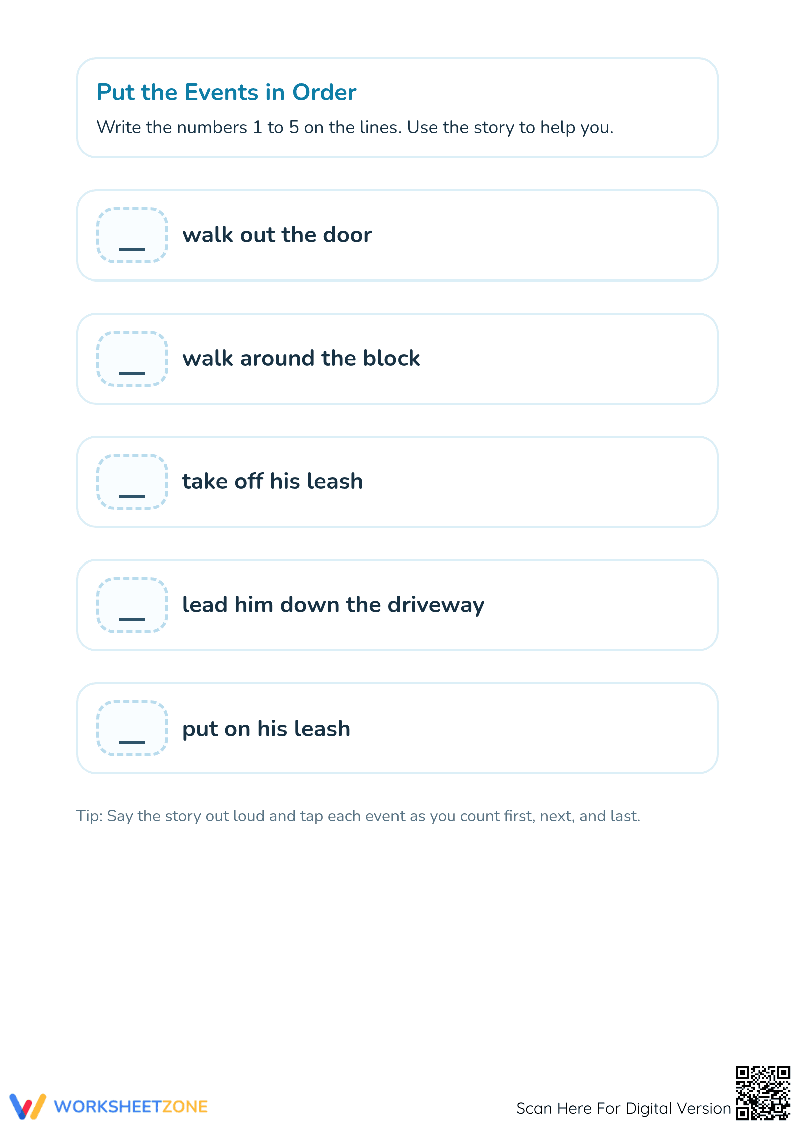 Kindergarten Sequencing Worksheet | Printable Reading Guide - Page 2