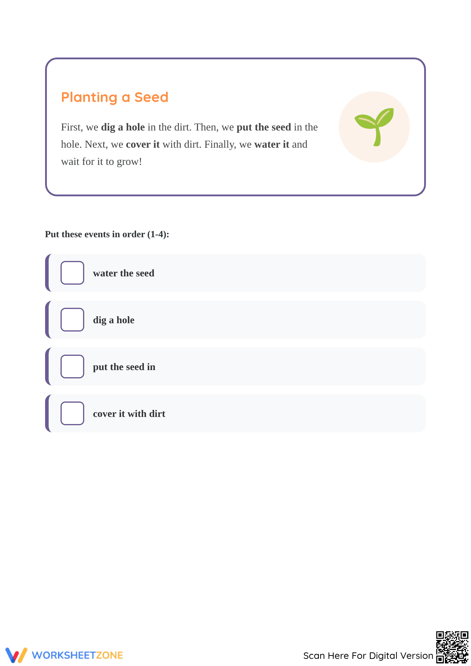 Sequencing Events Worksheet | Grade K ELA Printable - Page 2