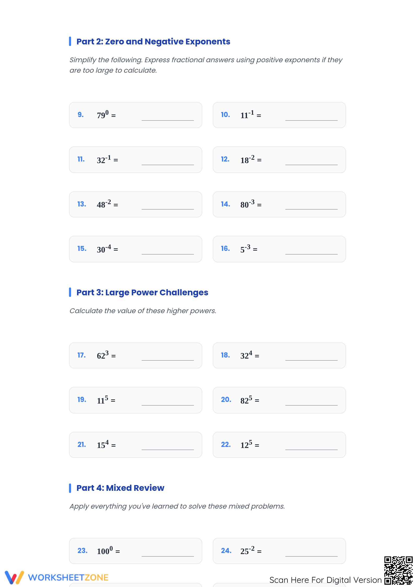 Simplifying Exponents Worksheet | Essential Grade 8 Math - Page 2