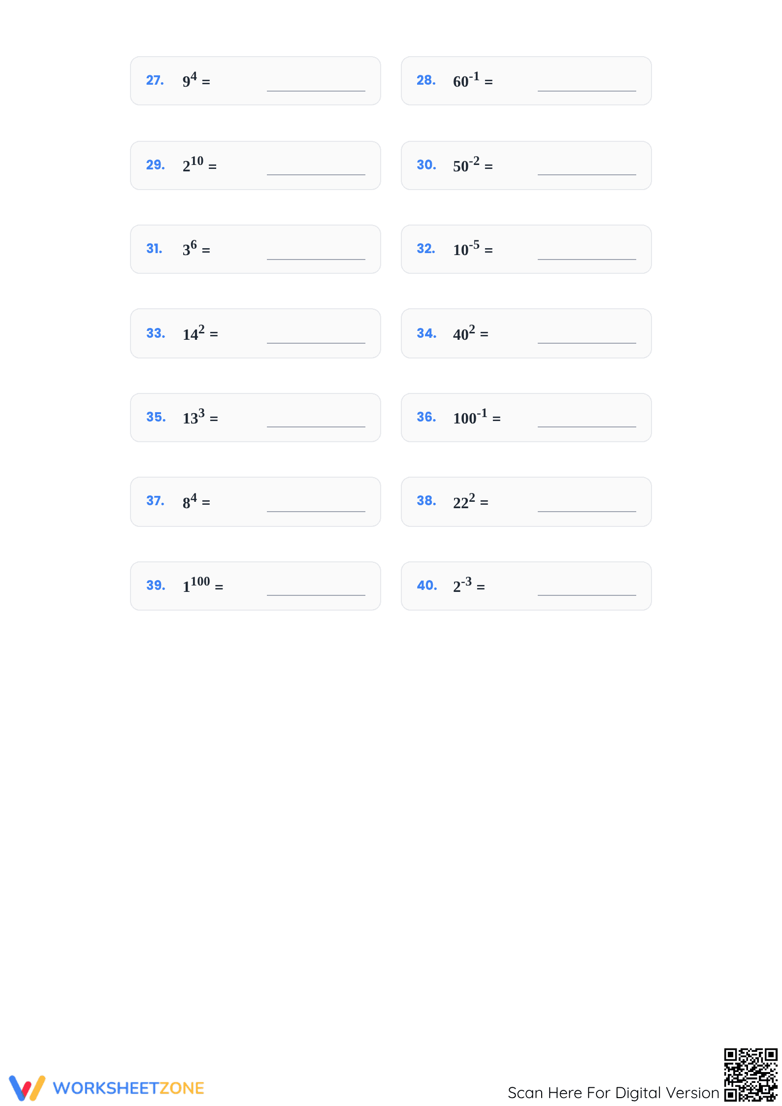 Simplifying Exponents Worksheet | Essential Grade 8 Math - Page 3