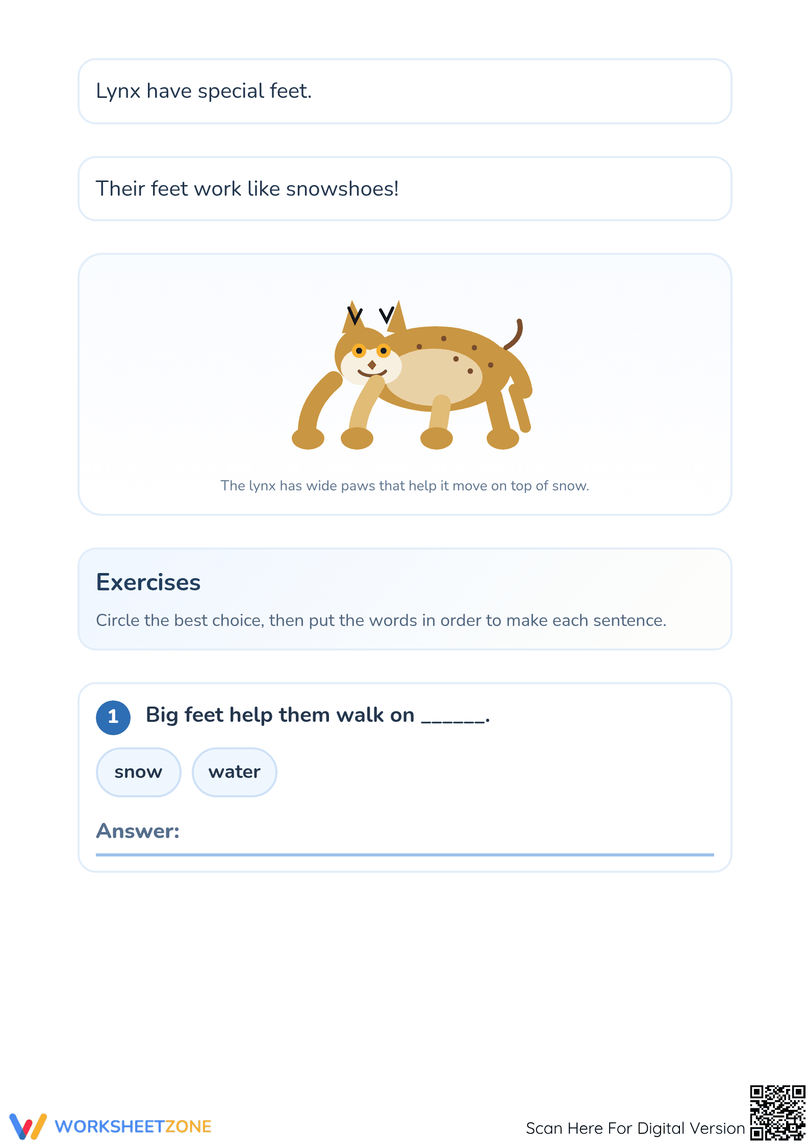 Kindergarten "Big Feet" Reading Worksheet | Aligned - Page 3