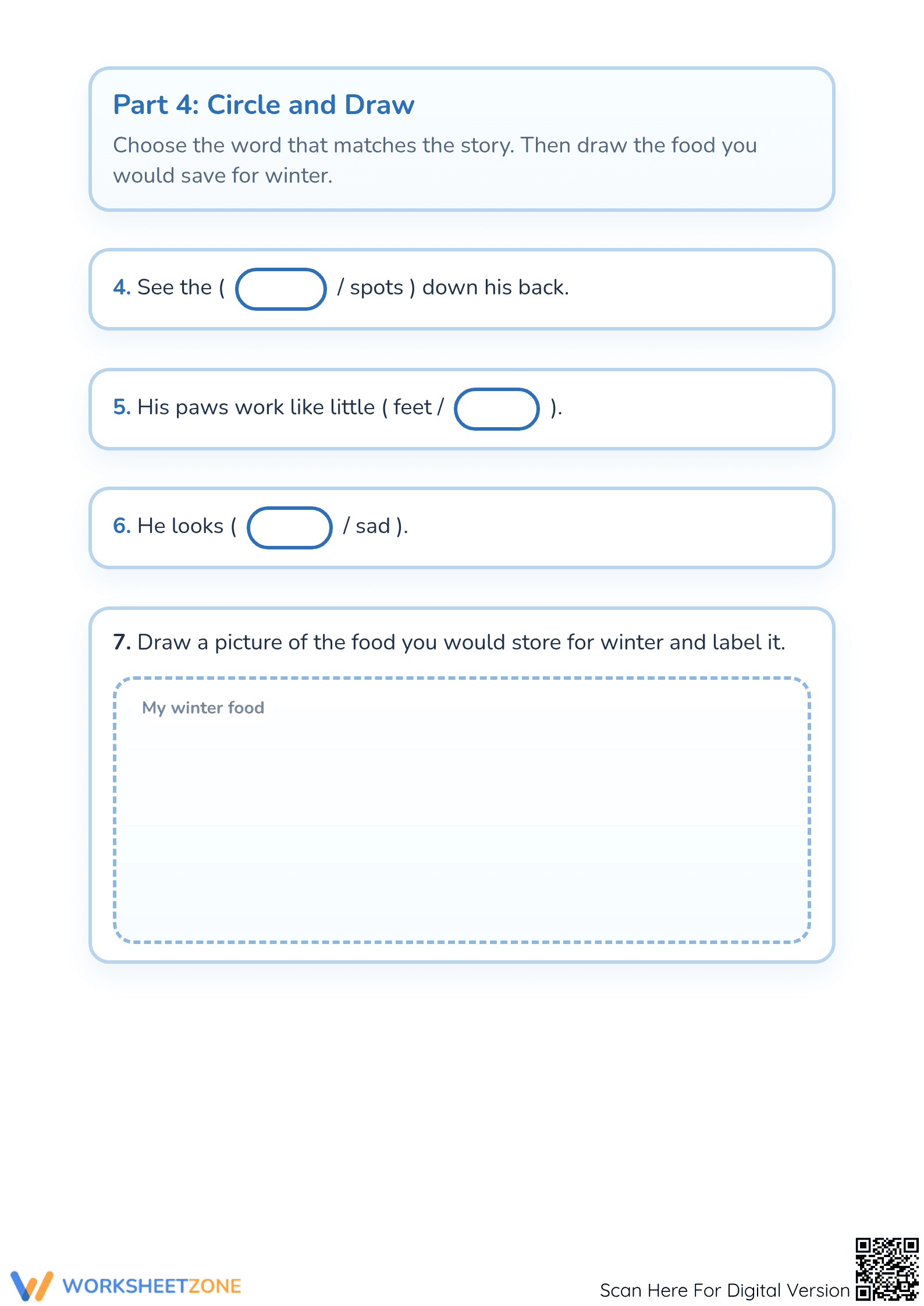 Printable Kindergarten Reading Worksheet: Cheeky Chipmunk - Page 5