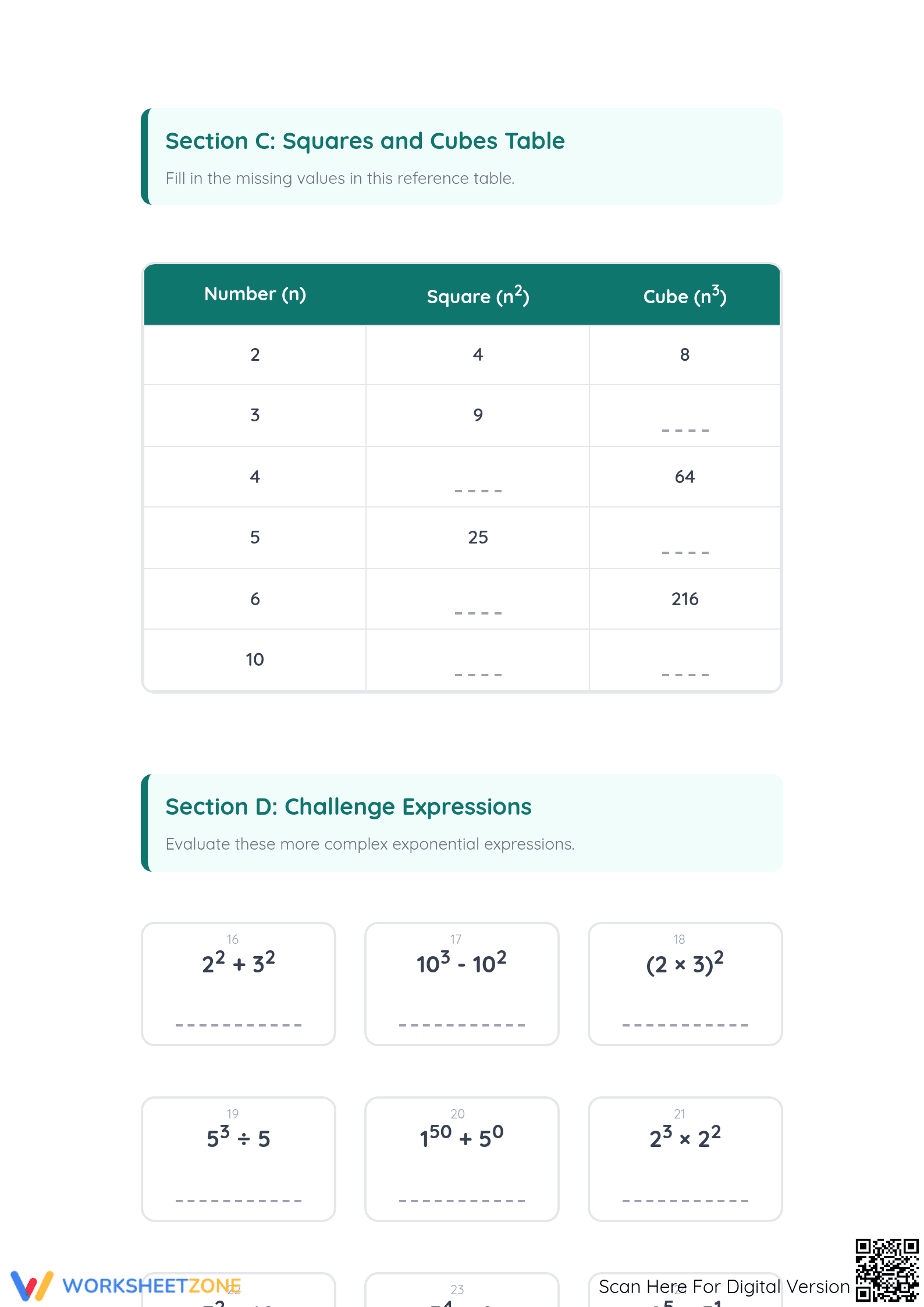 Essential Evaluate Exponents Worksheet | Grade 6 Math Guide - Page 3