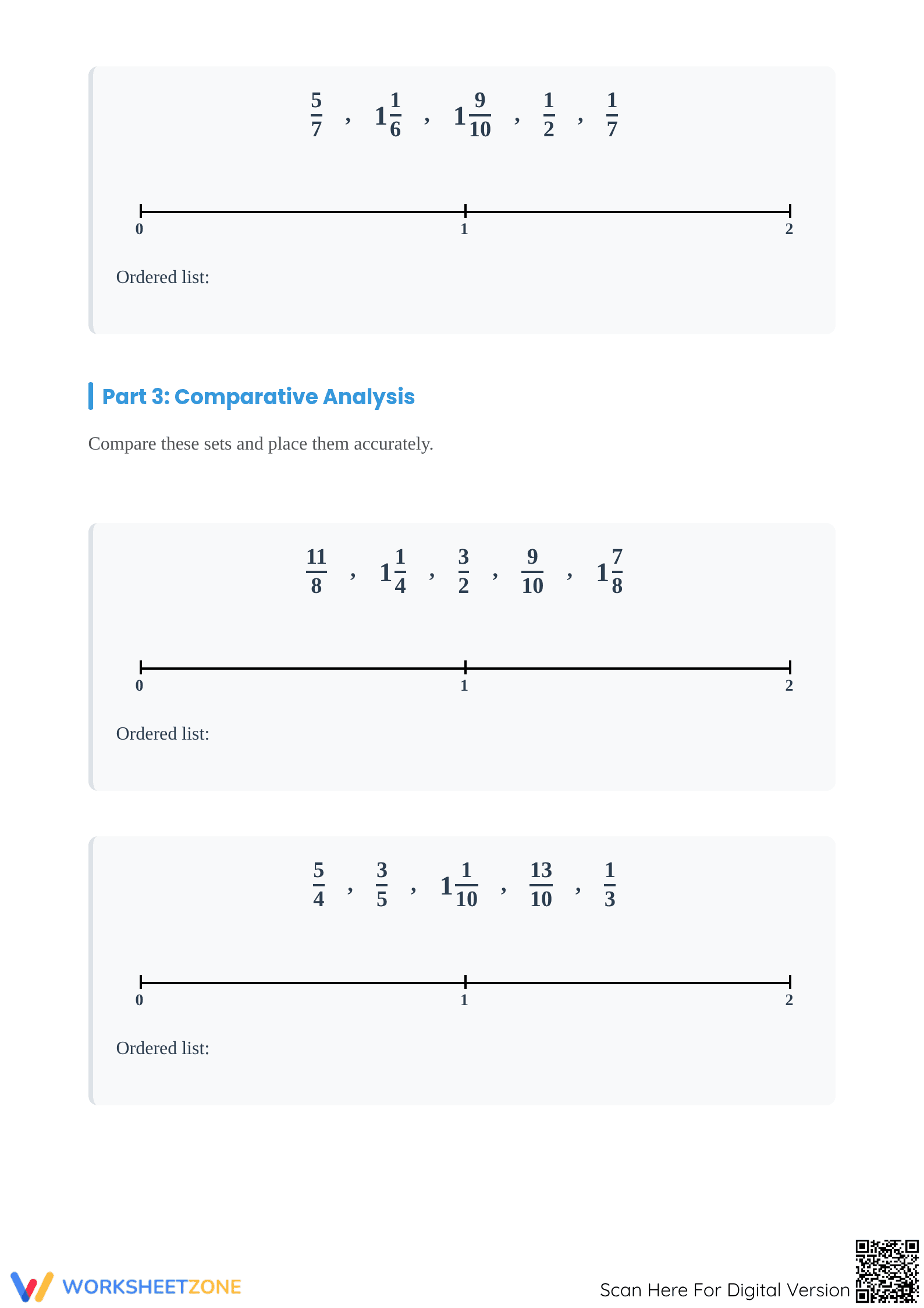 Essential Mastery: Ordering Fractions & Decimals on Number Line - Page 3