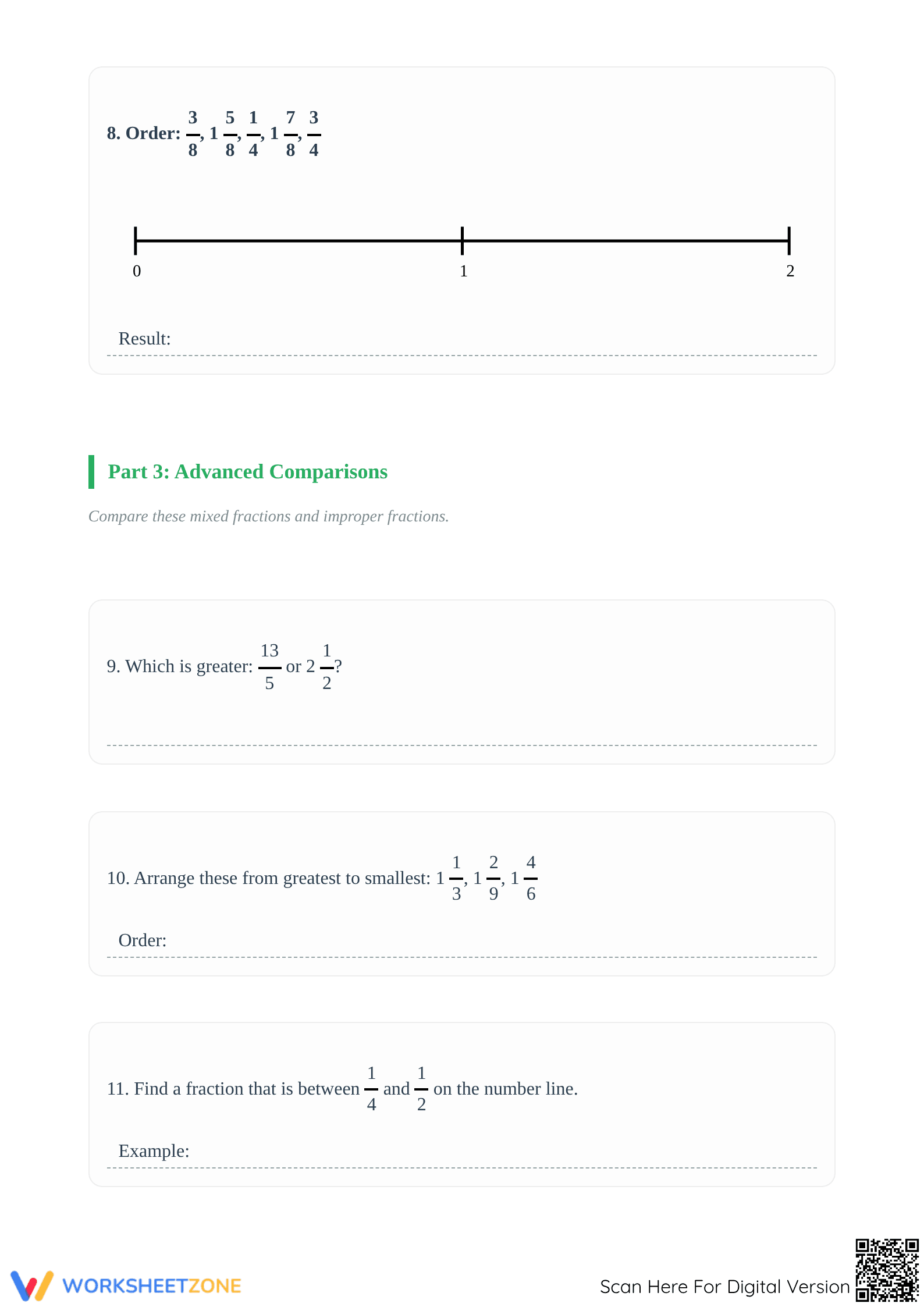Essential Ordering Fractions Worksheet | Grade 4-6 Ready - Page 3