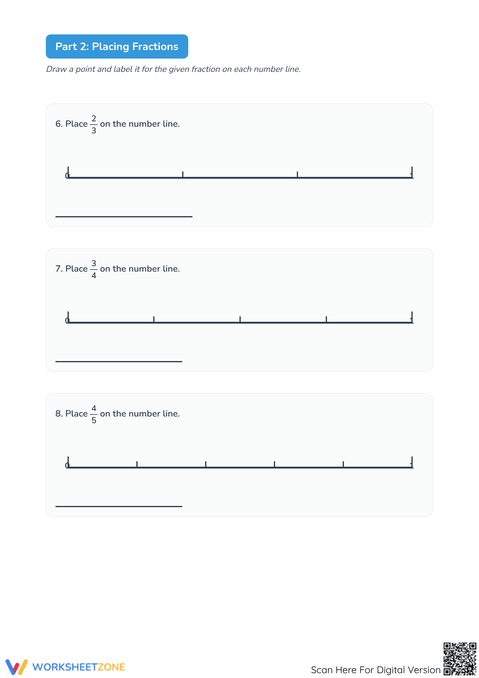 Grade 3-5 Ordering Fractions — Printable No-Prep Worksheet - Page 3