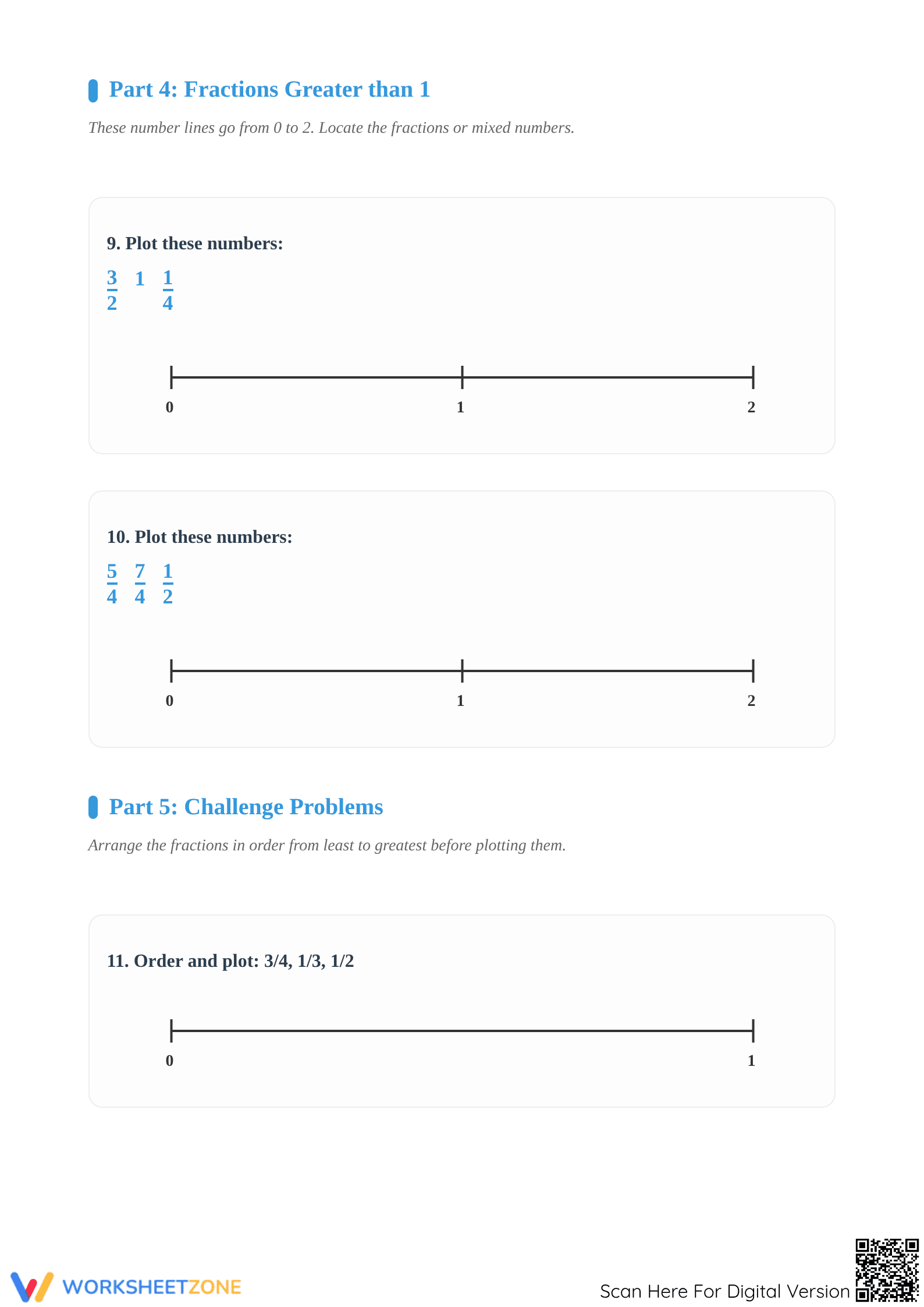 Grade 3-5 Ordering Fractions — Printable No-Prep Worksheet - Page 4