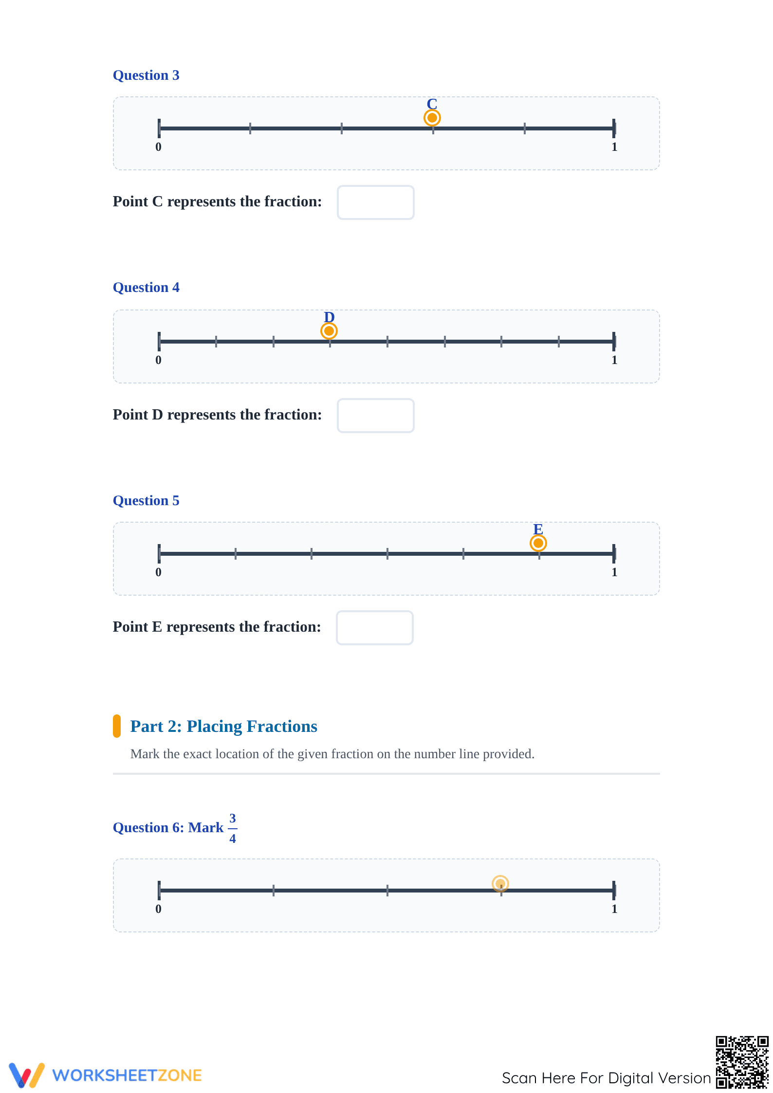 Ordering Fractions on a Number Line Printable Mastery Pack - Page 2