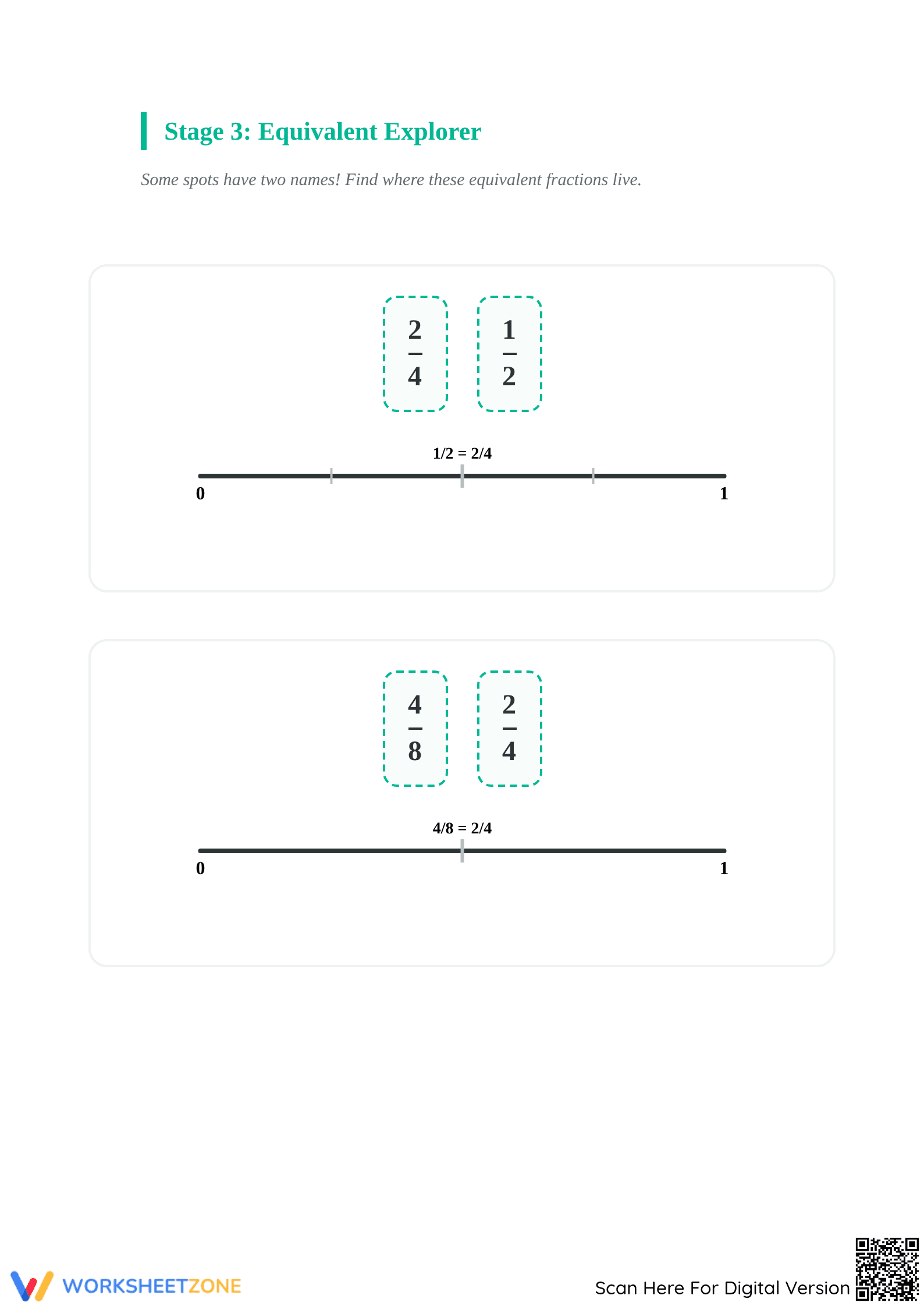 Essential Grade 3-5 Ordering Fractions on a Number Line - Page 4
