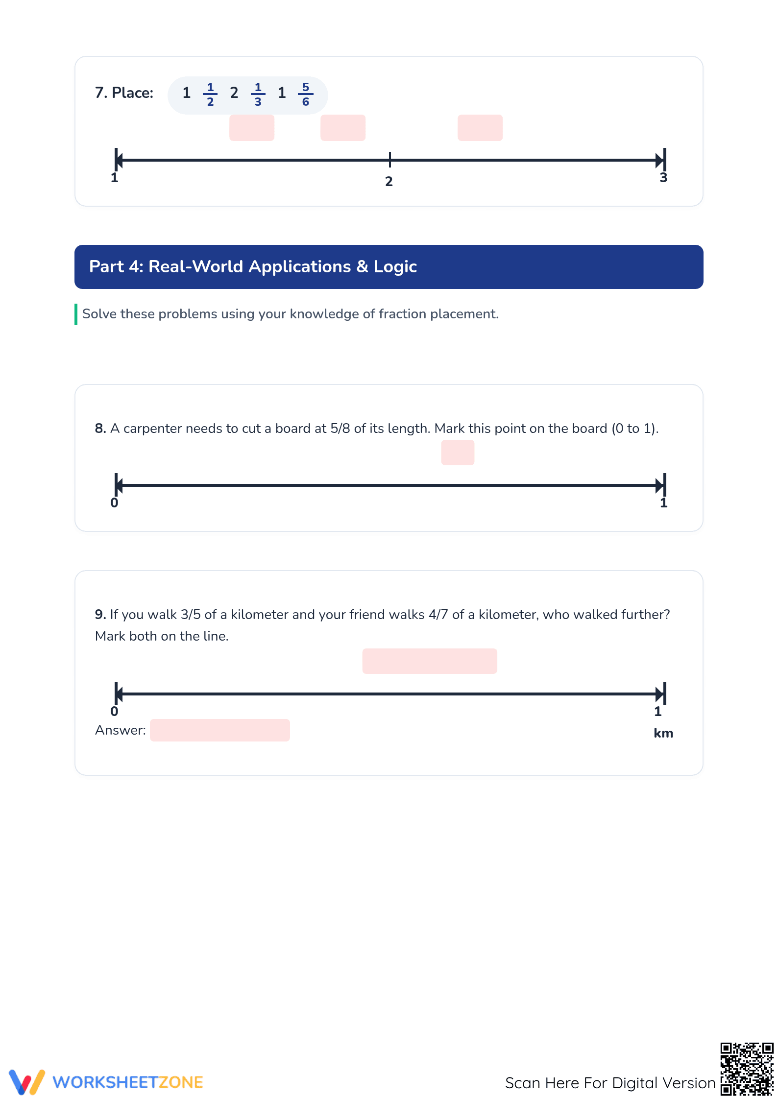 CCSS 4.NF.A.2: Fraction Ordering Worksheet — Essential - Page 3