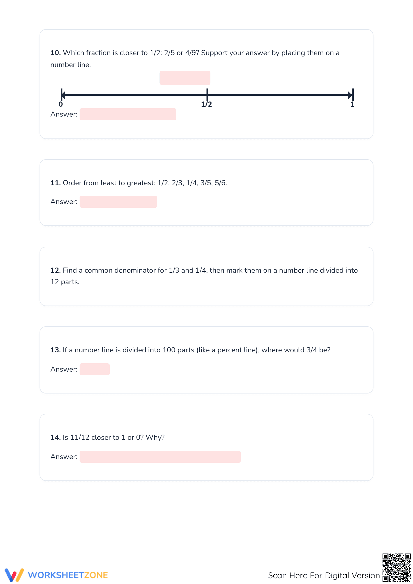 CCSS 4.NF.A.2: Fraction Ordering Worksheet — Essential - Page 4