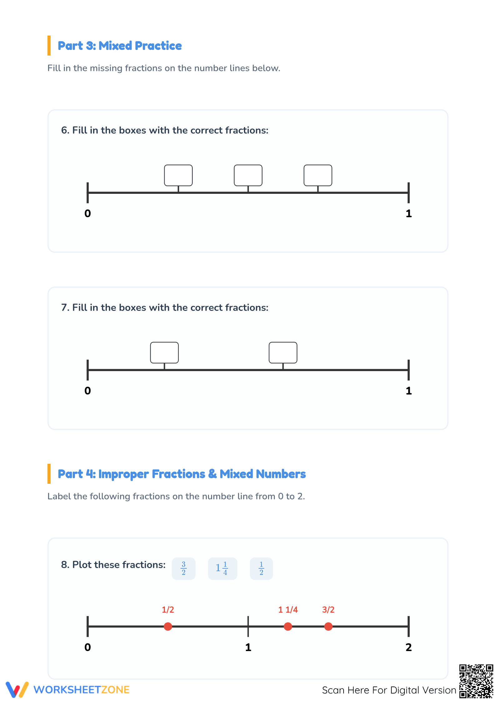 Grade 3-5 Ordering Fractions — Printable No-Prep Worksheet - Page 3