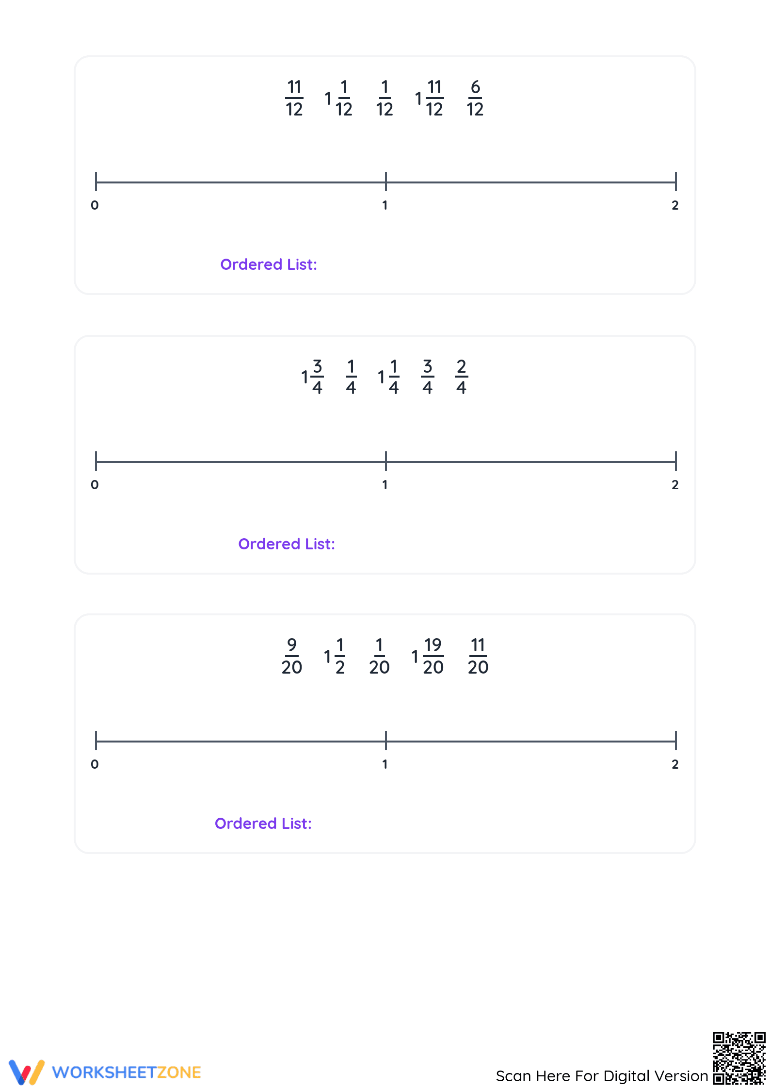 Essential Grade 3-5 Ordering Fractions on a Number Line - Page 5