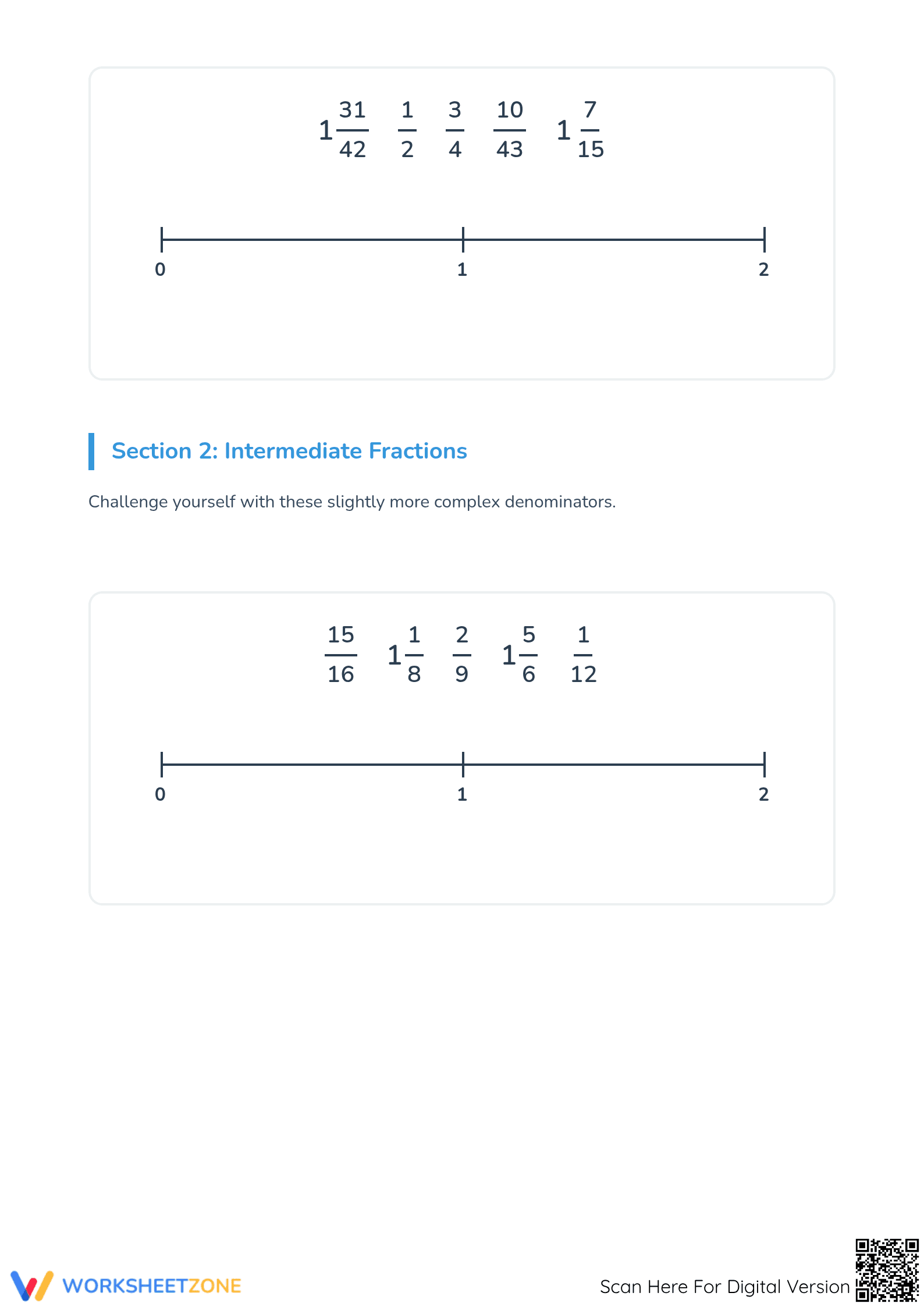 Essential Printable: Ordering Fractions on a Number Line - Page 2