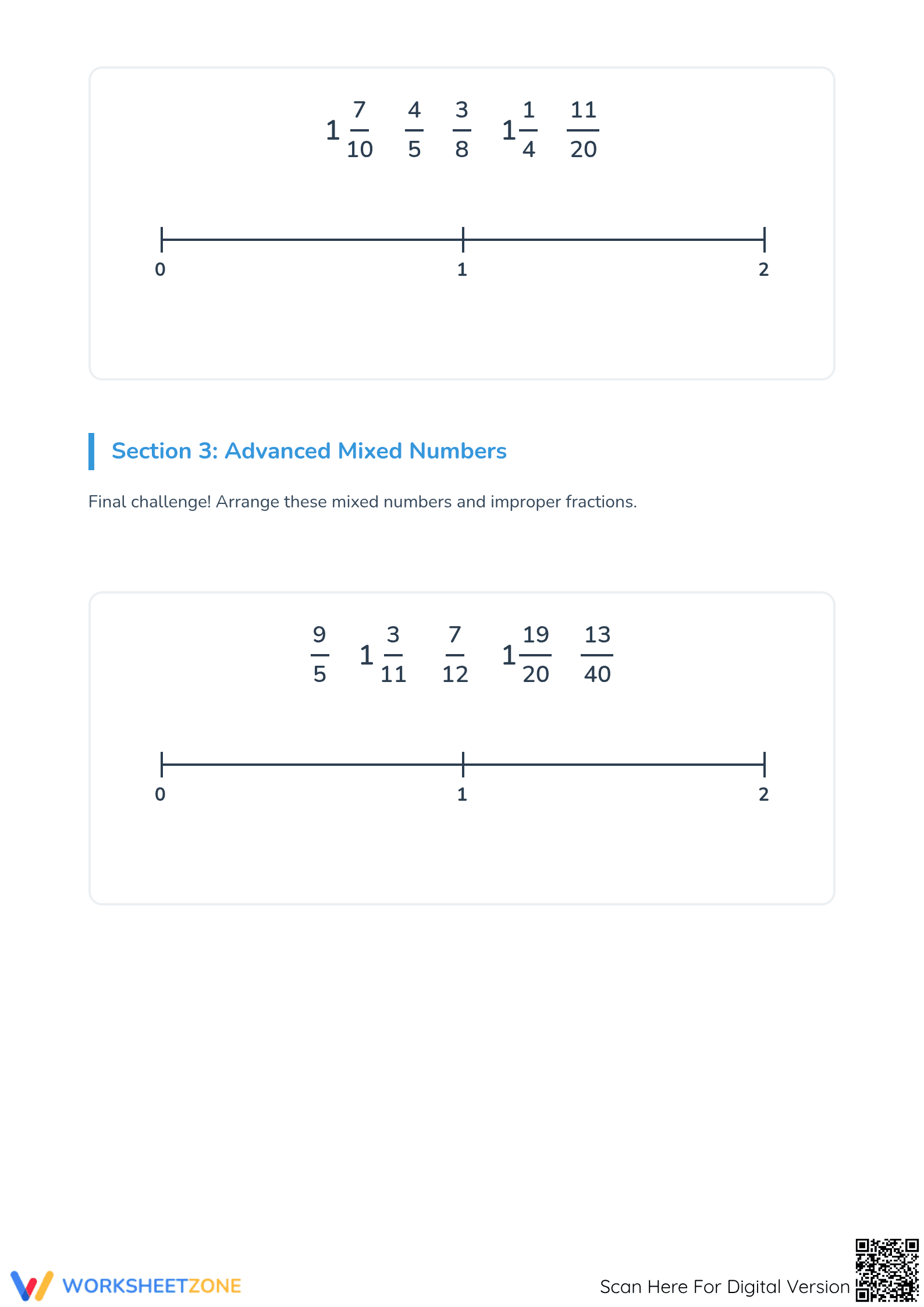 Essential Printable: Ordering Fractions on a Number Line - Page 3