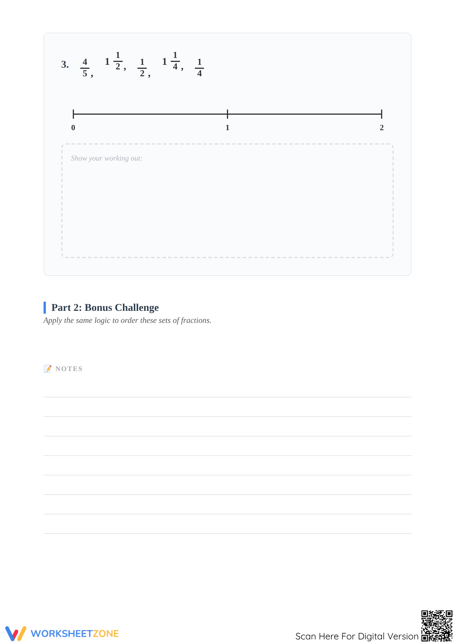 Ordering Fractions on a Number Line | Essential Printable - Page 3