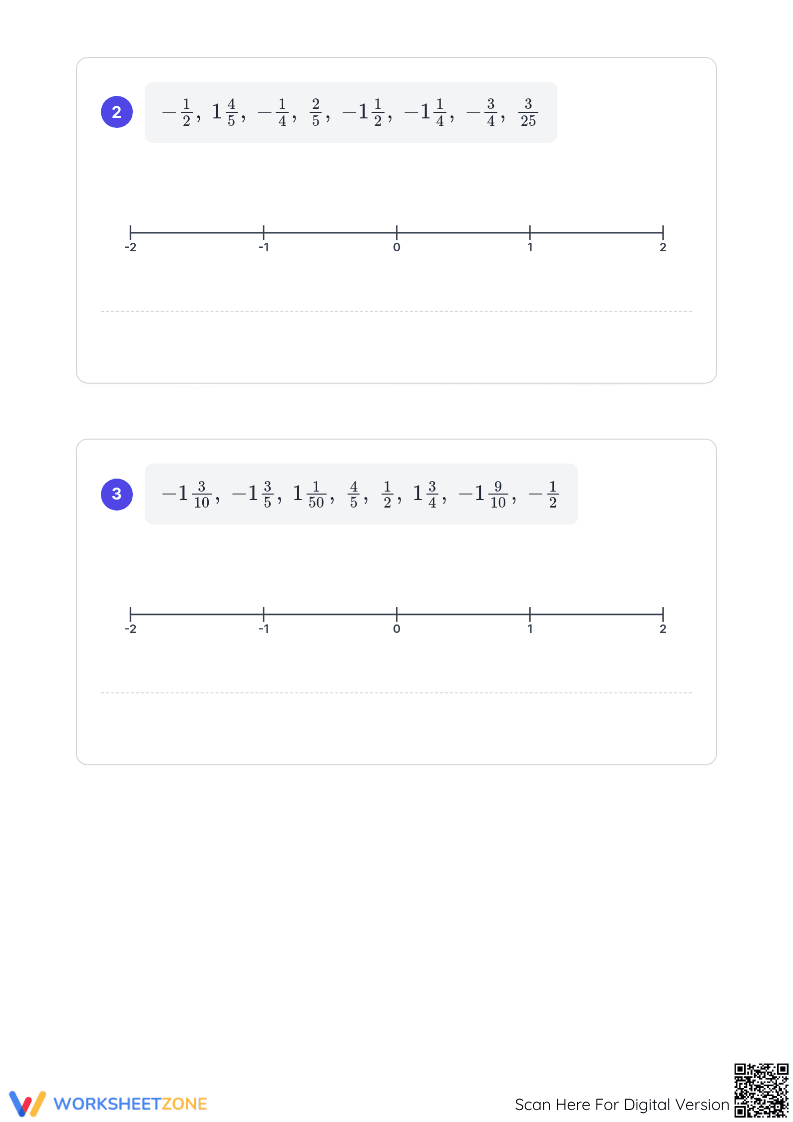 Ordering Fractions on a Number Line | Essential Math - Page 2