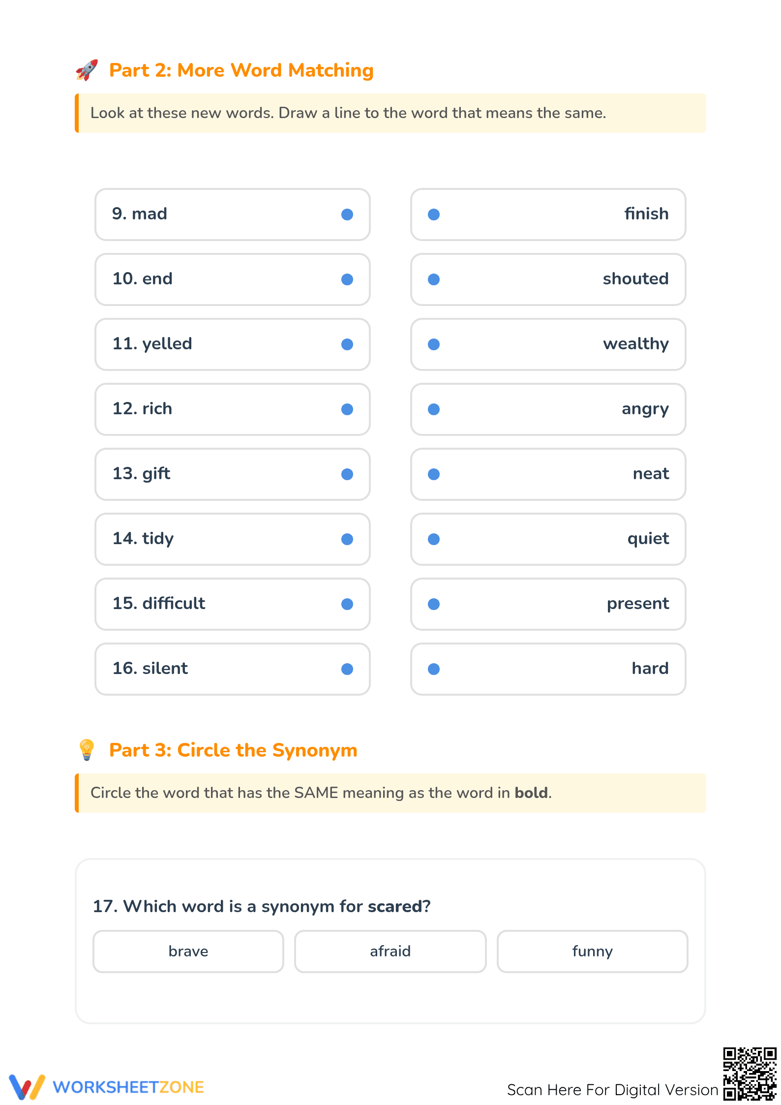 Printable Grade 1 Synonym Matching Worksheet: Essential Guide - Page 2