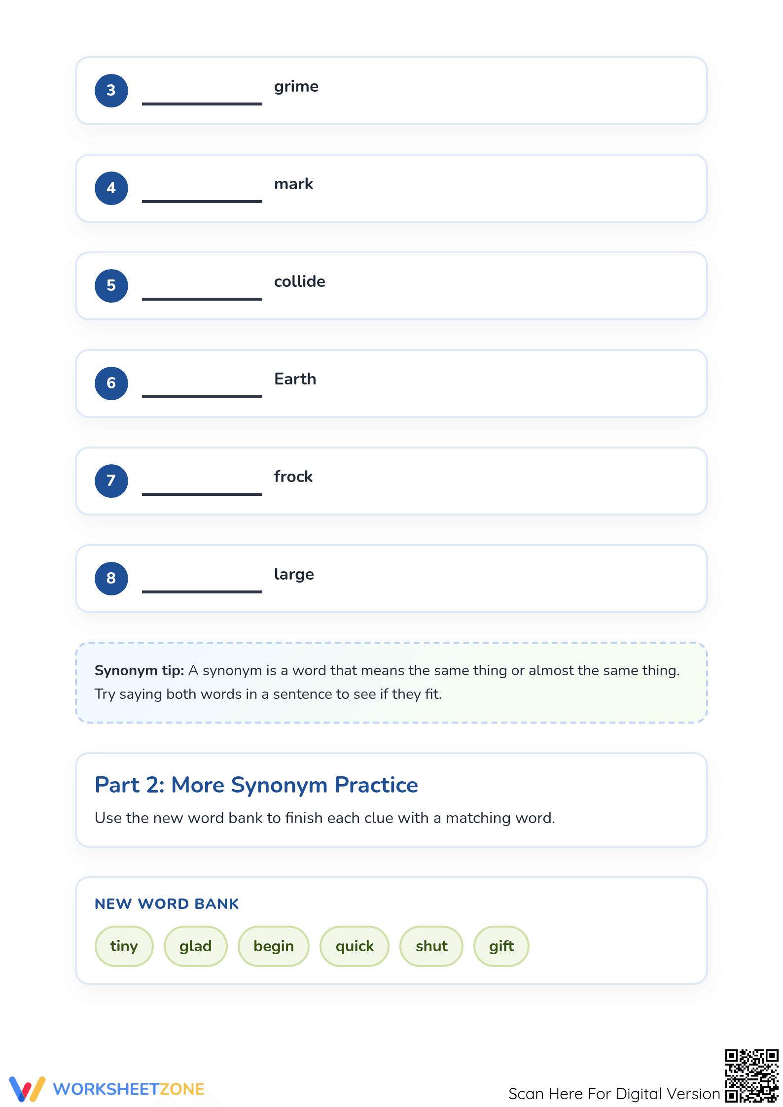 Printable Grade 1 Synonym Matching Worksheet | Aligned - Page 2