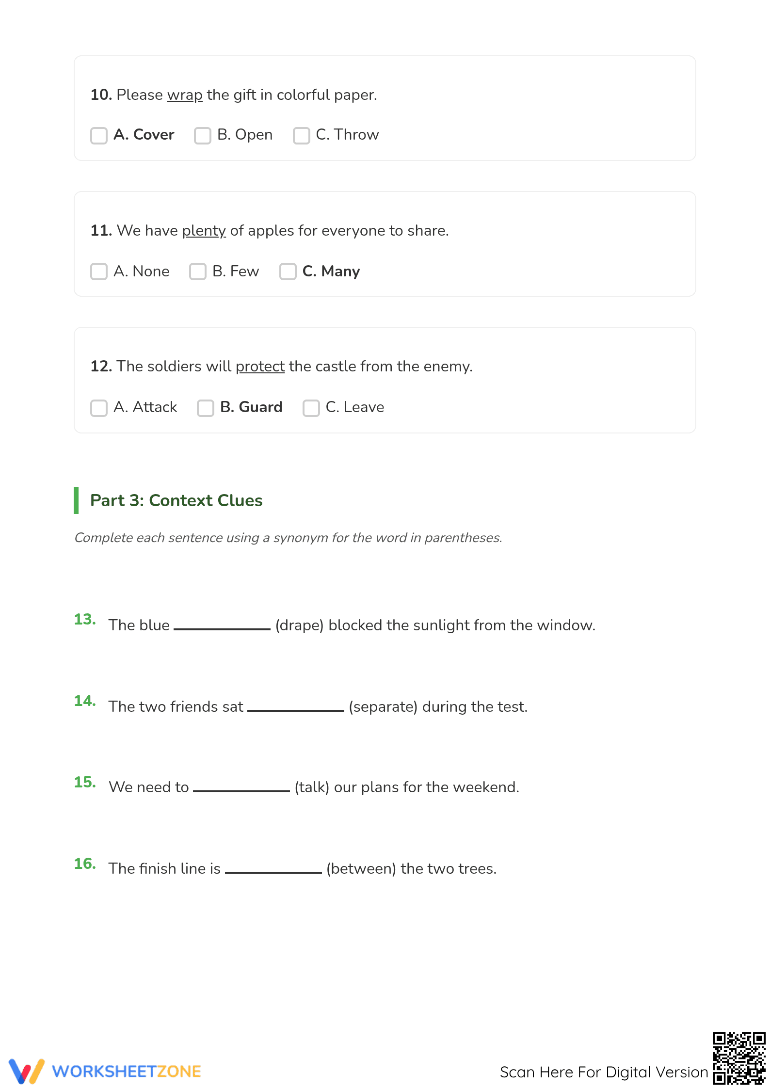 Synonyms Worksheet | 4th Grade ELA Printable - Page 2
