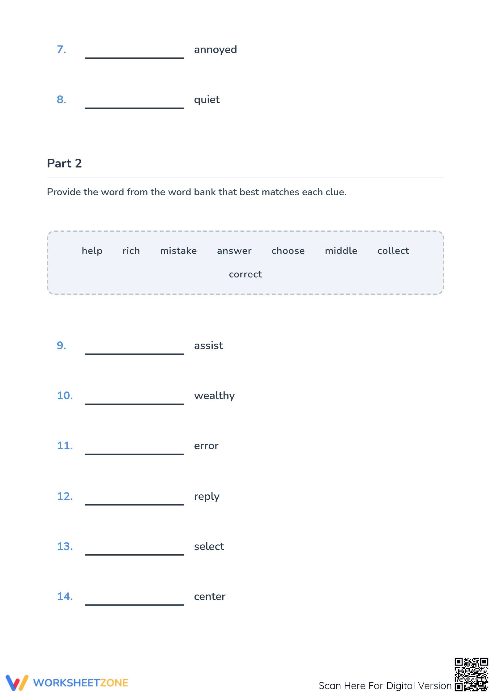 4th Grade Synonym Matching — Essential Vocabulary Practice - Page 2