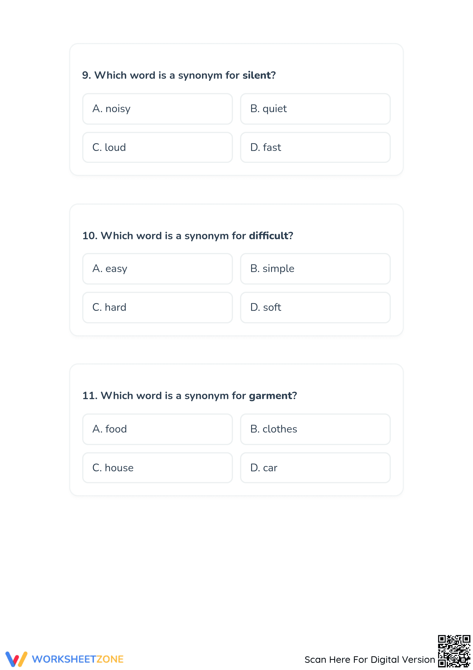 Printable Synonym Matching Worksheet | Grade 5 Vocabulary - Page 3
