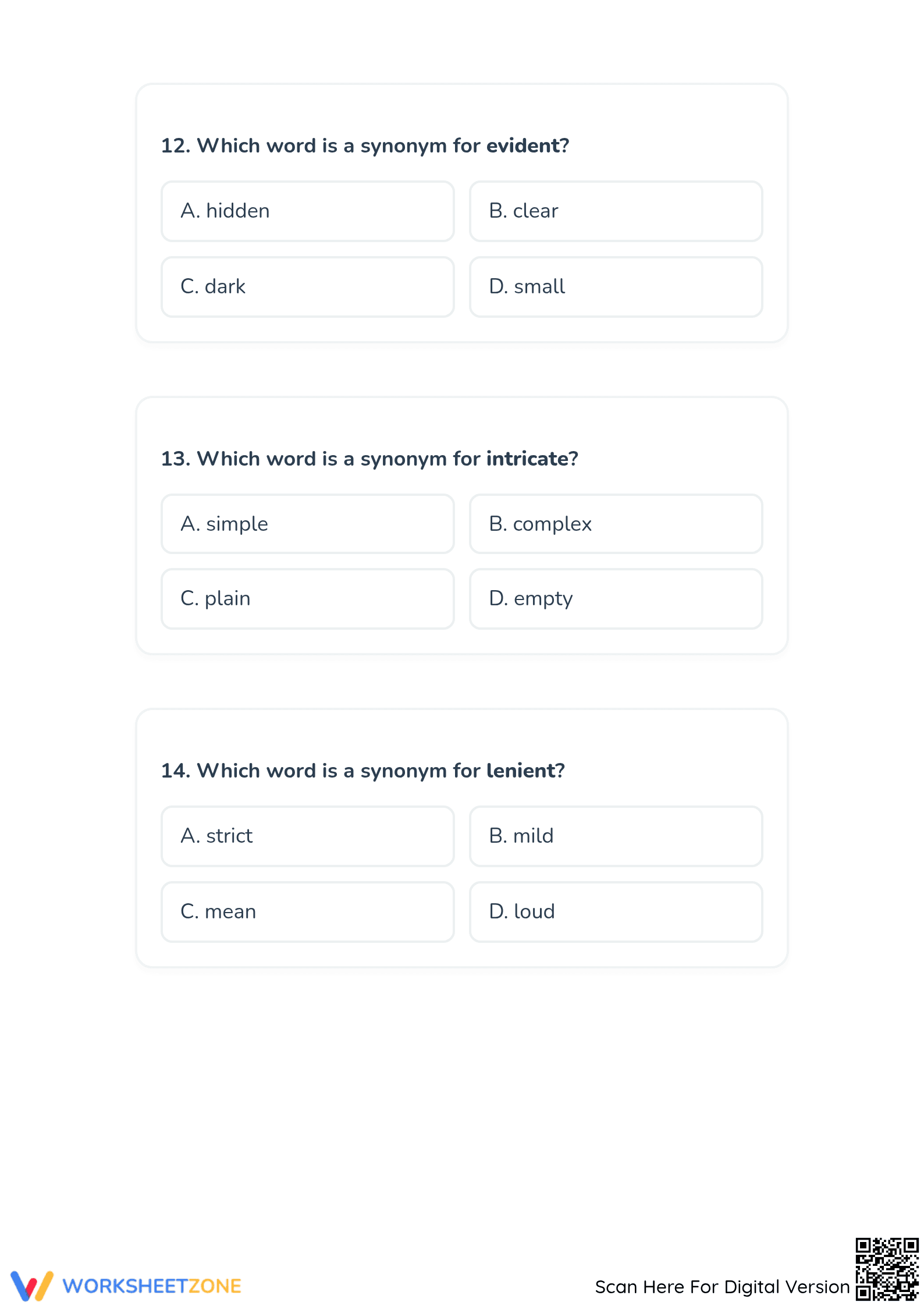 Printable Synonym Matching Worksheet | Grade 5 Vocabulary - Page 4