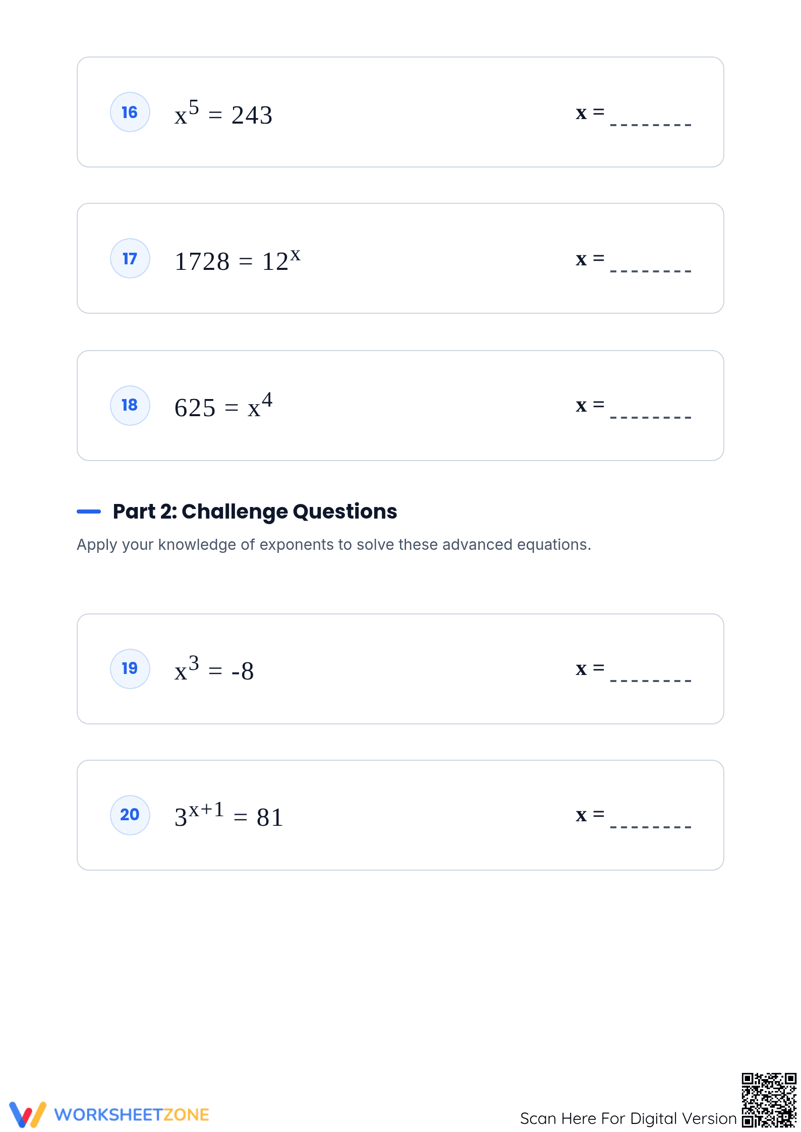 Essential Exponents Worksheet: Grade 8 Math Practice - Page 4