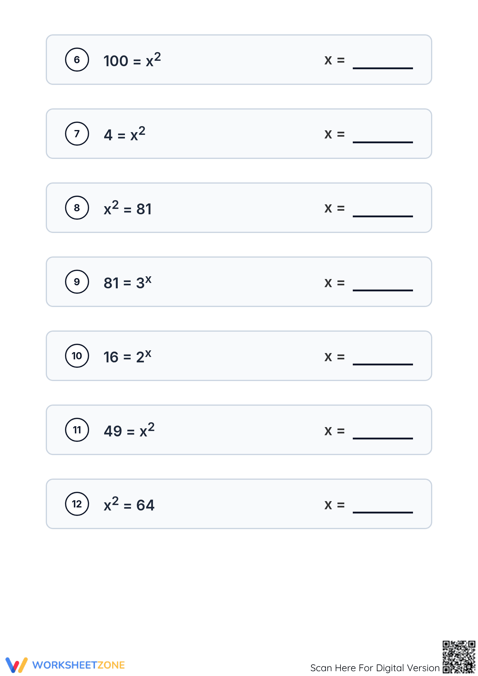 Grade 8 Exponents — Essential Printable No-Prep Worksheet - Page 2