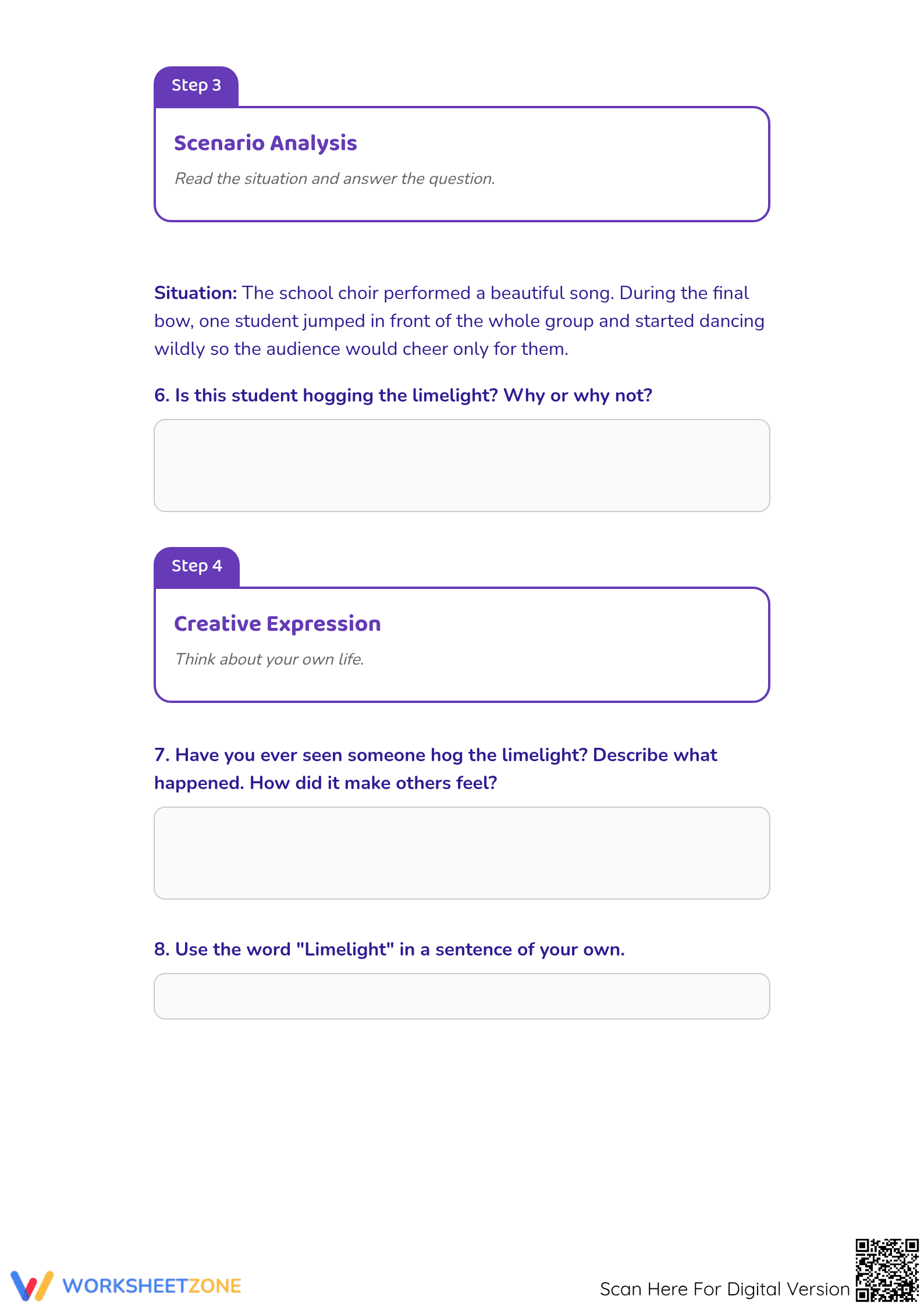 Hog the Limelight Idiom Worksheet | Printable ELA Guide - Page 3