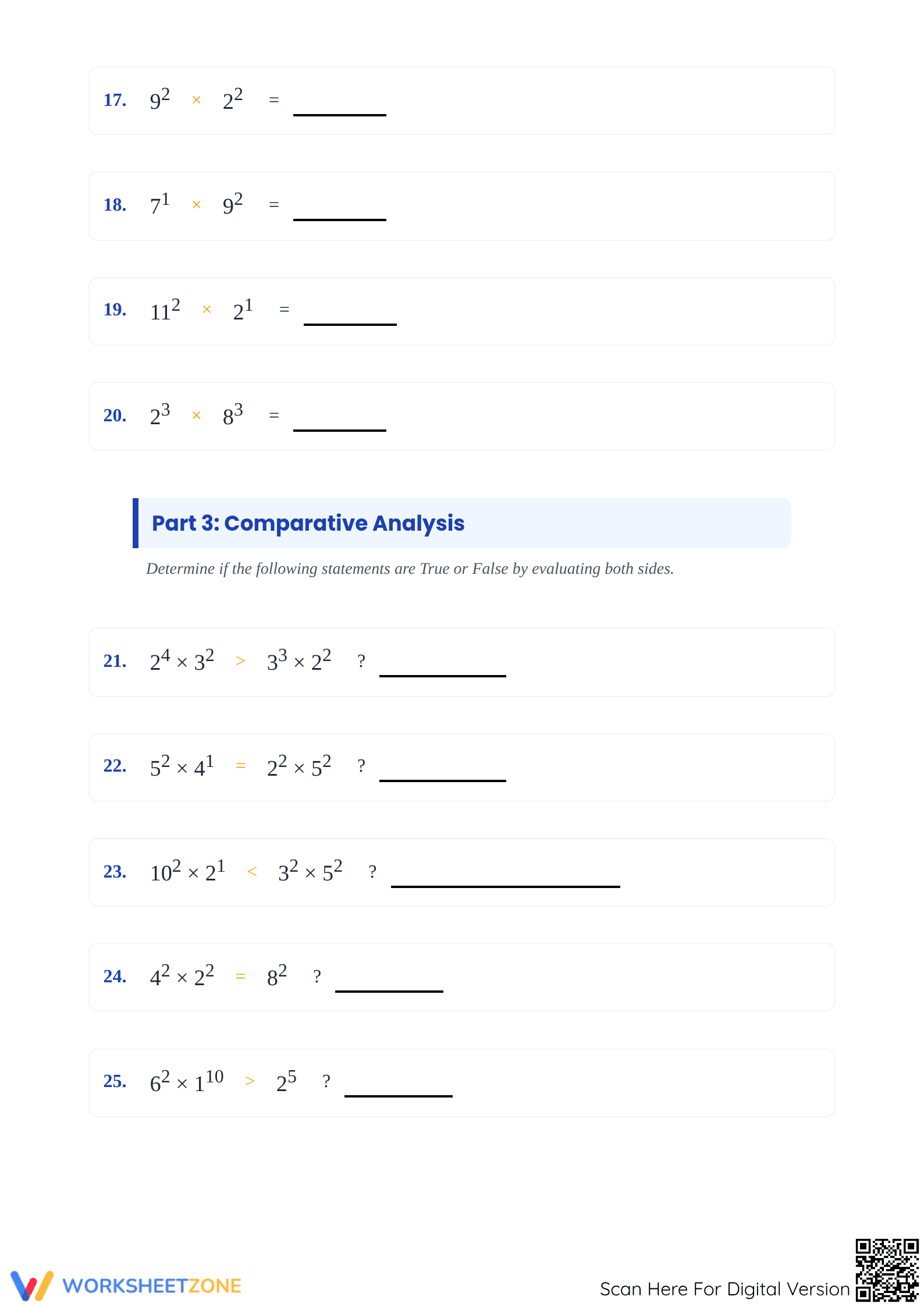 Essential Exponent Multiplication Worksheet | Grade 8 Math - Page 3