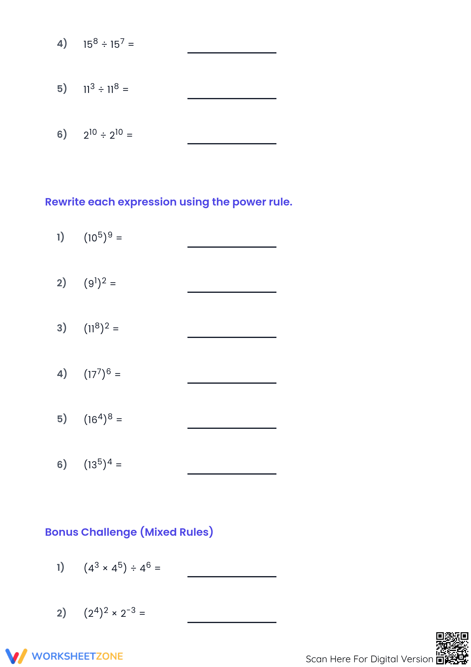 Exponents Rules Practice | Grade 8 Essential Worksheet - Page 2