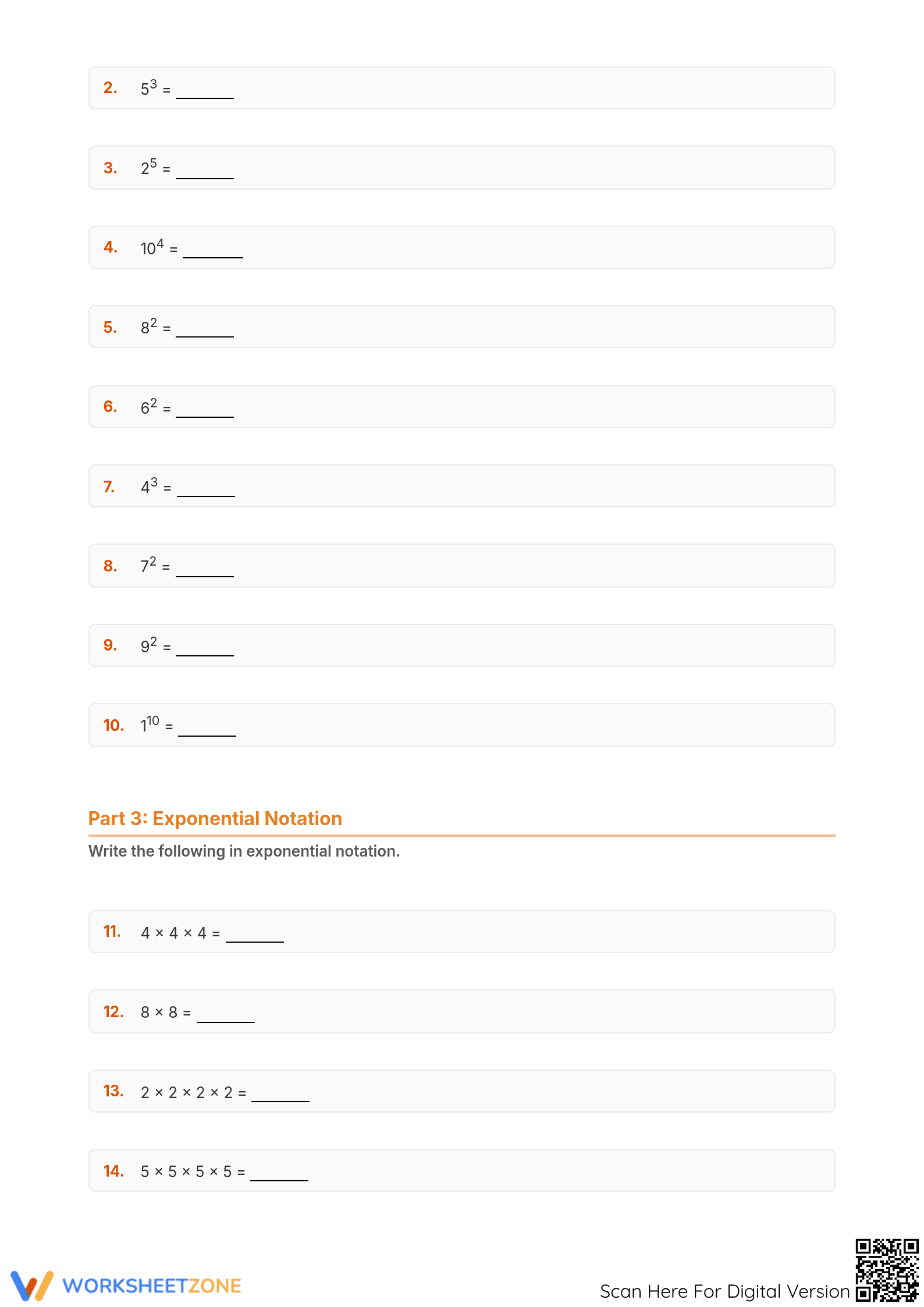 Essential Exponents: Standard Notation Practice — Grades 6-8 - Page 2