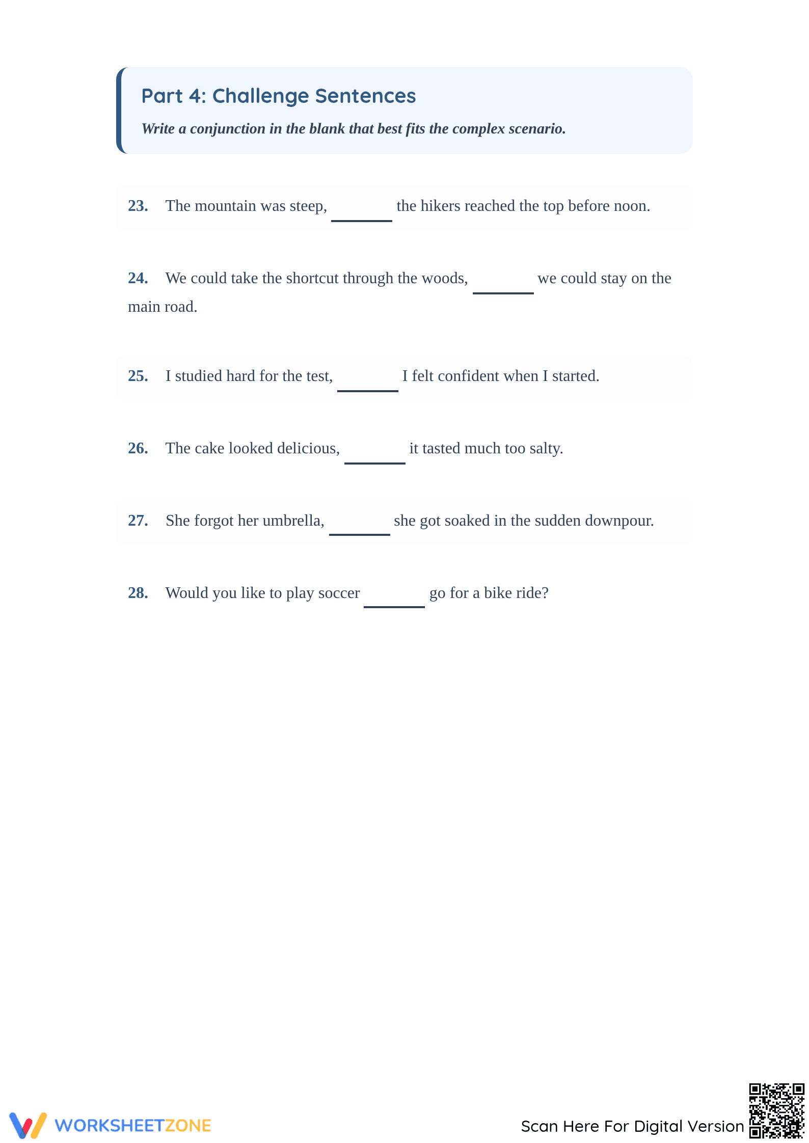 Essential Conjunctions Worksheet | Grade 3-5 ELA - Page 4