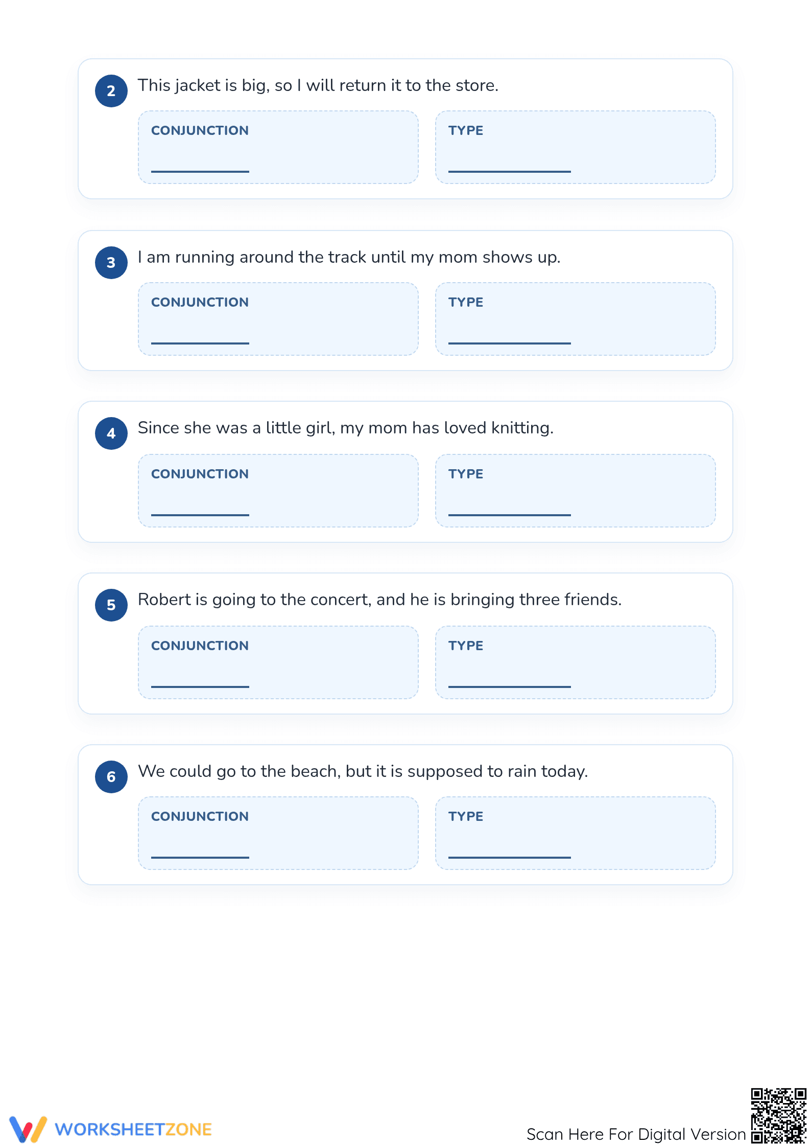 Essential Conjunctions Practice Worksheet | Grades 3-5 - Page 2