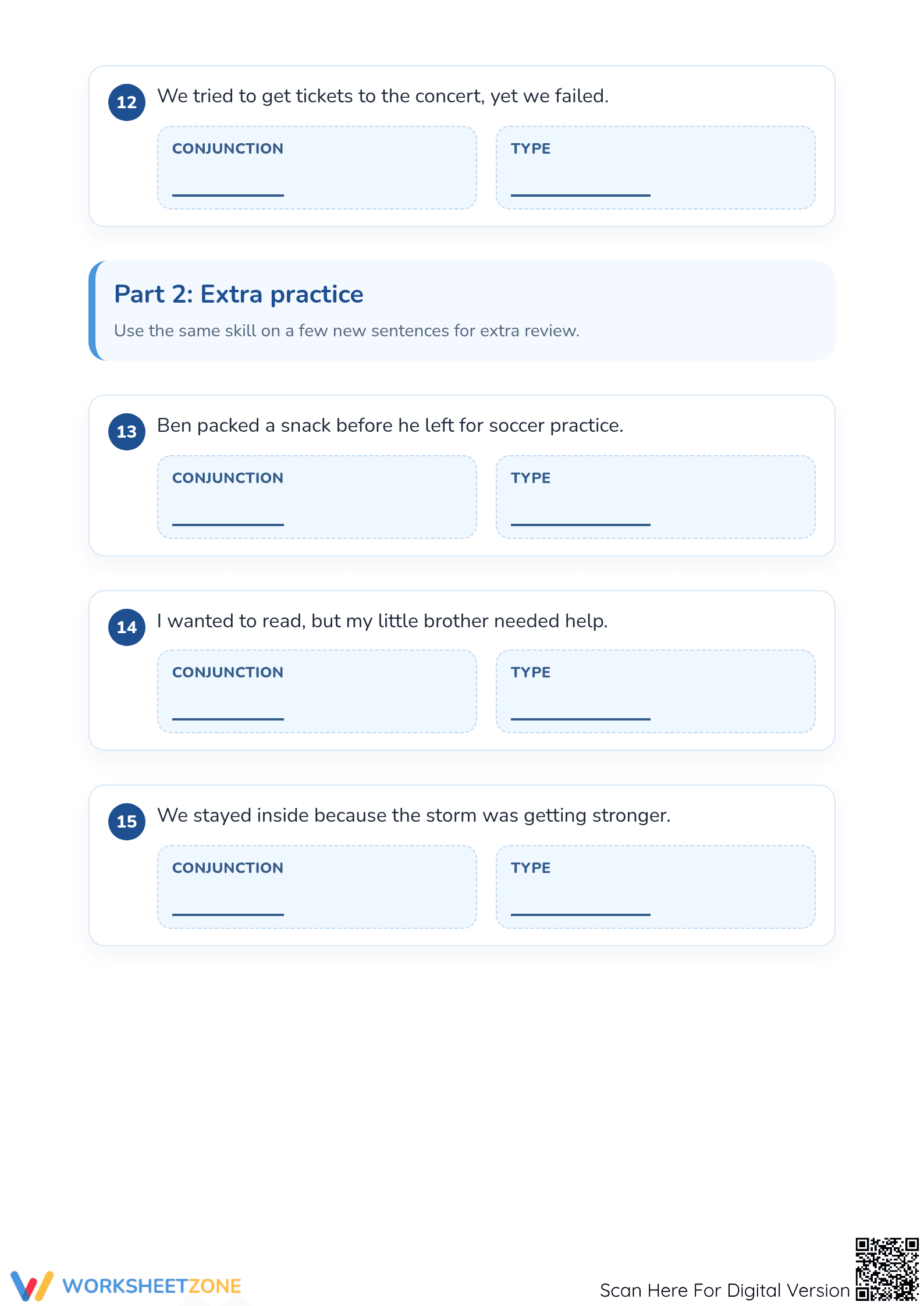 Essential Conjunctions Practice Worksheet | Grades 3-5 - Page 4