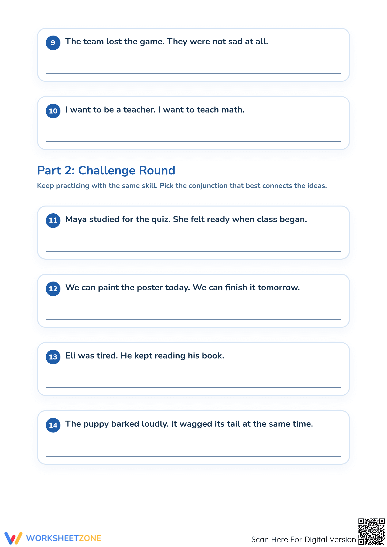 Printable Coordinating Conjunctions Worksheet | Grade 3 ELA - Page 3