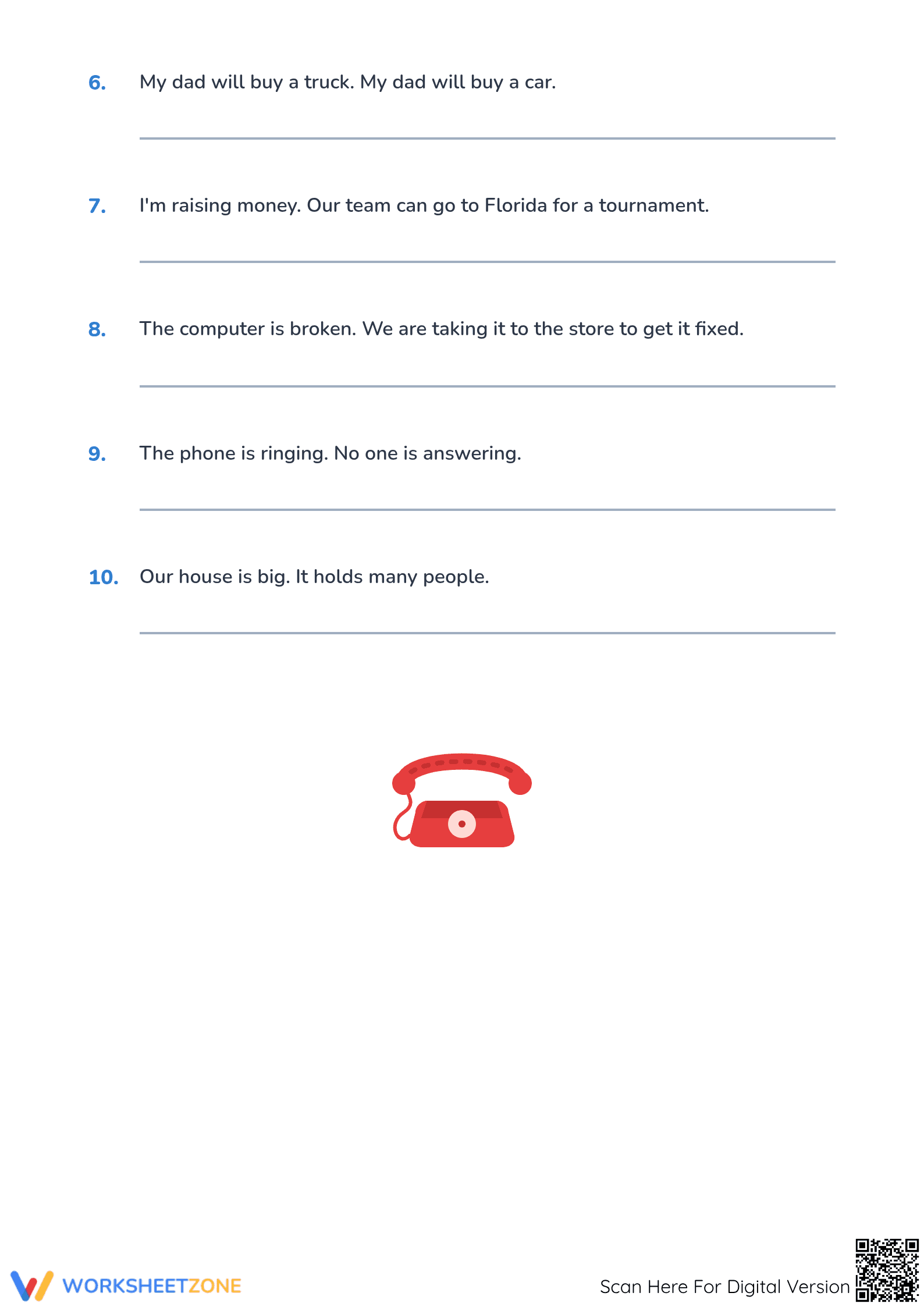 Grade 3 Conjunctions — Printable No-Prep Worksheet - Page 2