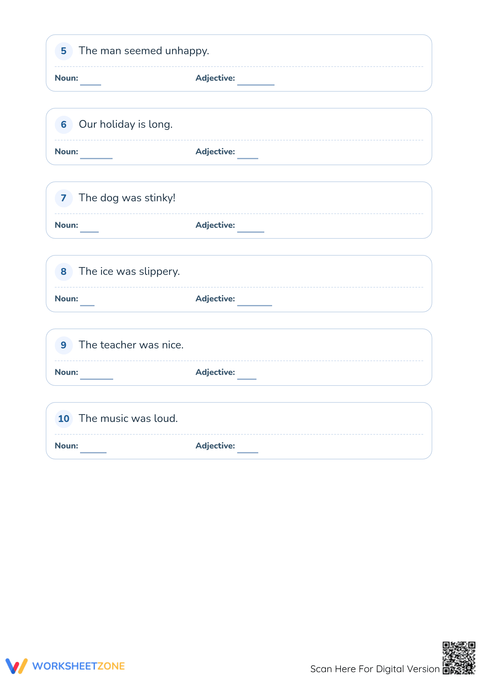 Essential Adjectives After Nouns Worksheet | Grade 2-3 ELA - Page 2